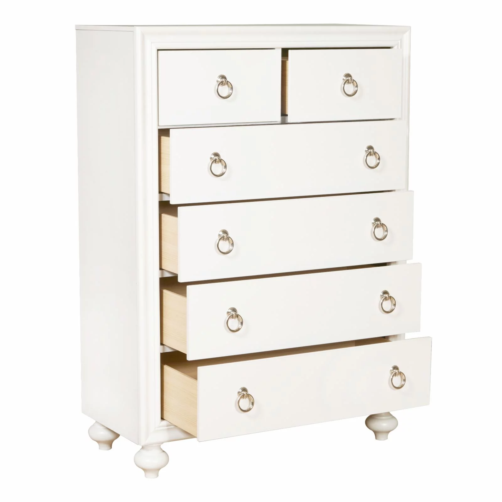 Bella Youth Six Drawer Wood Chest in White Finish by Samuel Lawrence Furniture