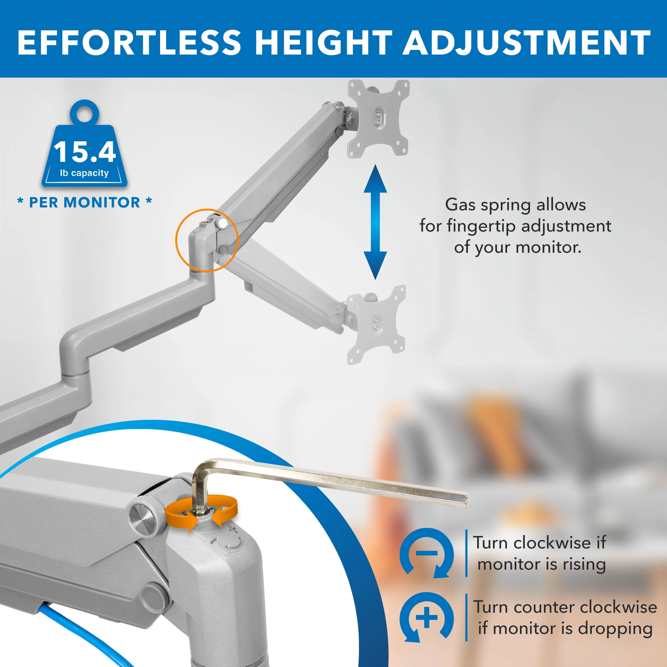 Mount-lt! Triple  Computer Monitor Desk Mount, Fits Up To 32