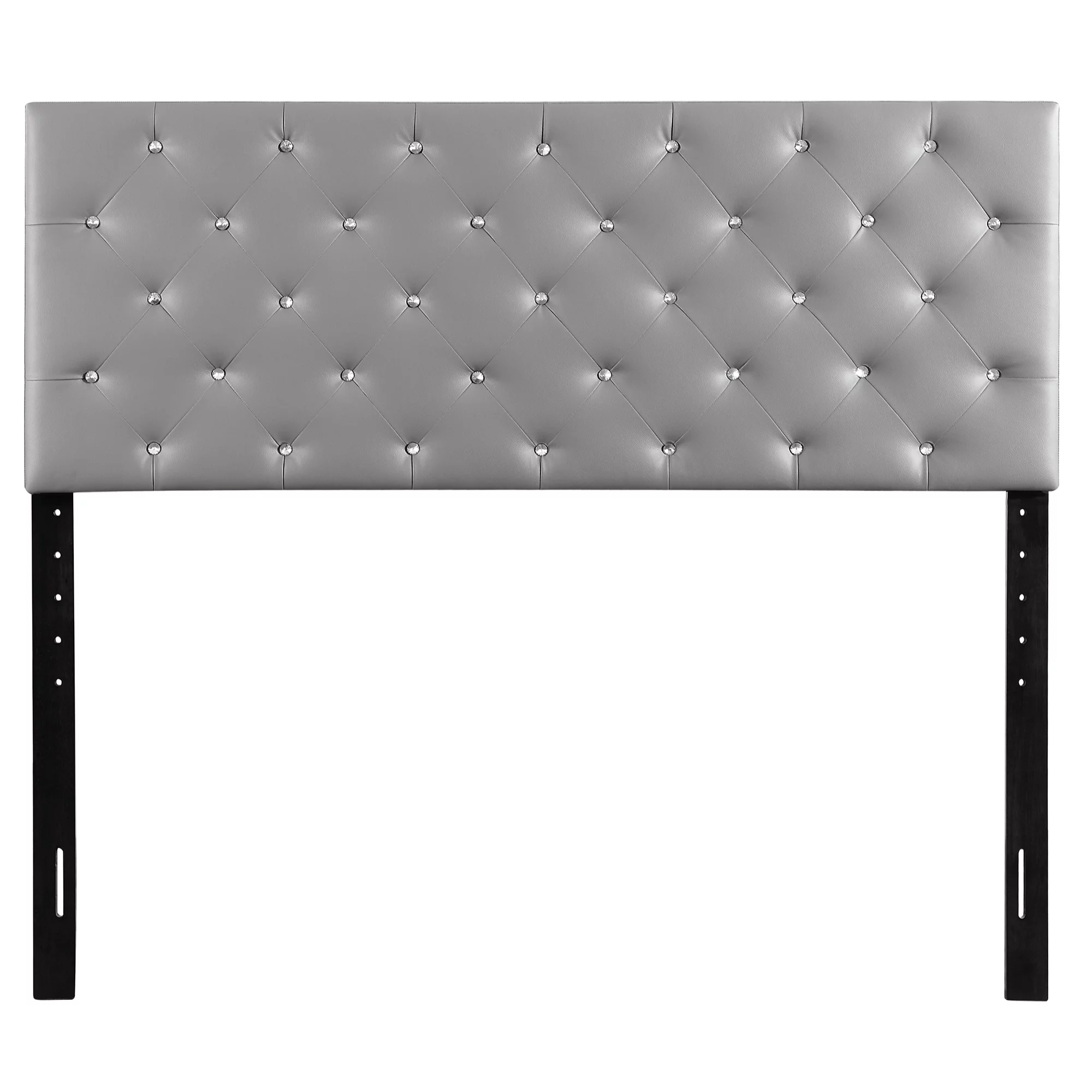 Passion Furniture PF-G0134-QHB Super Nova Upholstered Tufted Panel Headboard, Light Grey - Queen Size