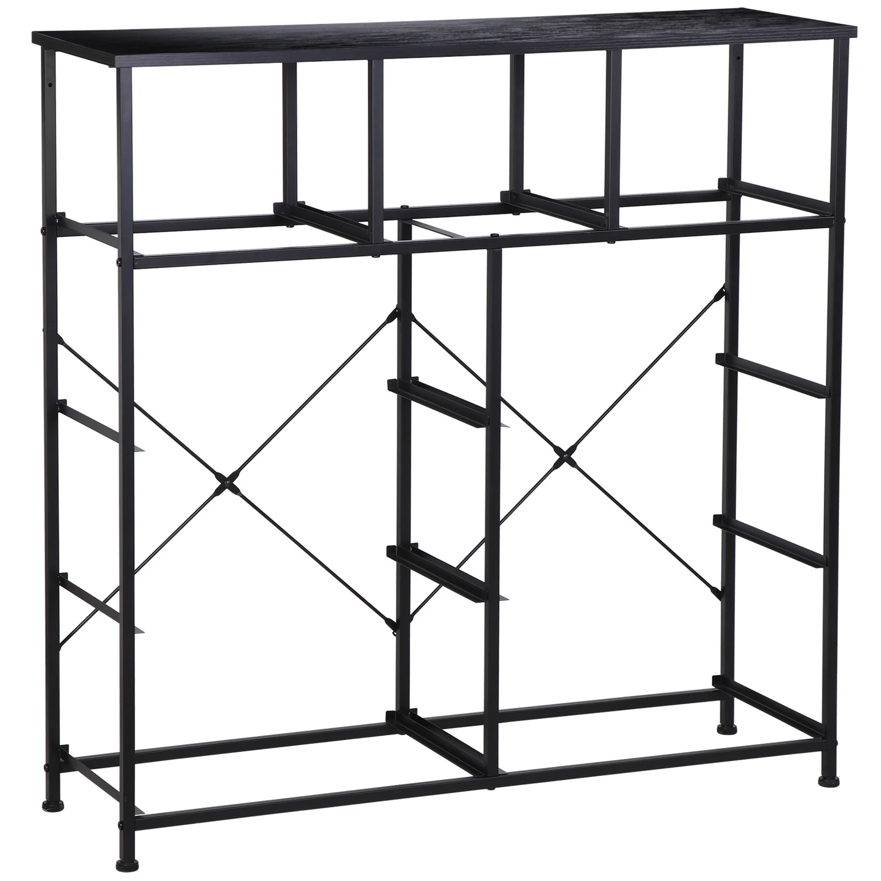ZENY 9 Drawer Dresser, Fabric Storage Tower for Bedroom, Tall Chest Organizer Unit for Hallway, Entryway, Closet, Steel Frame, Wood Top Black Grey