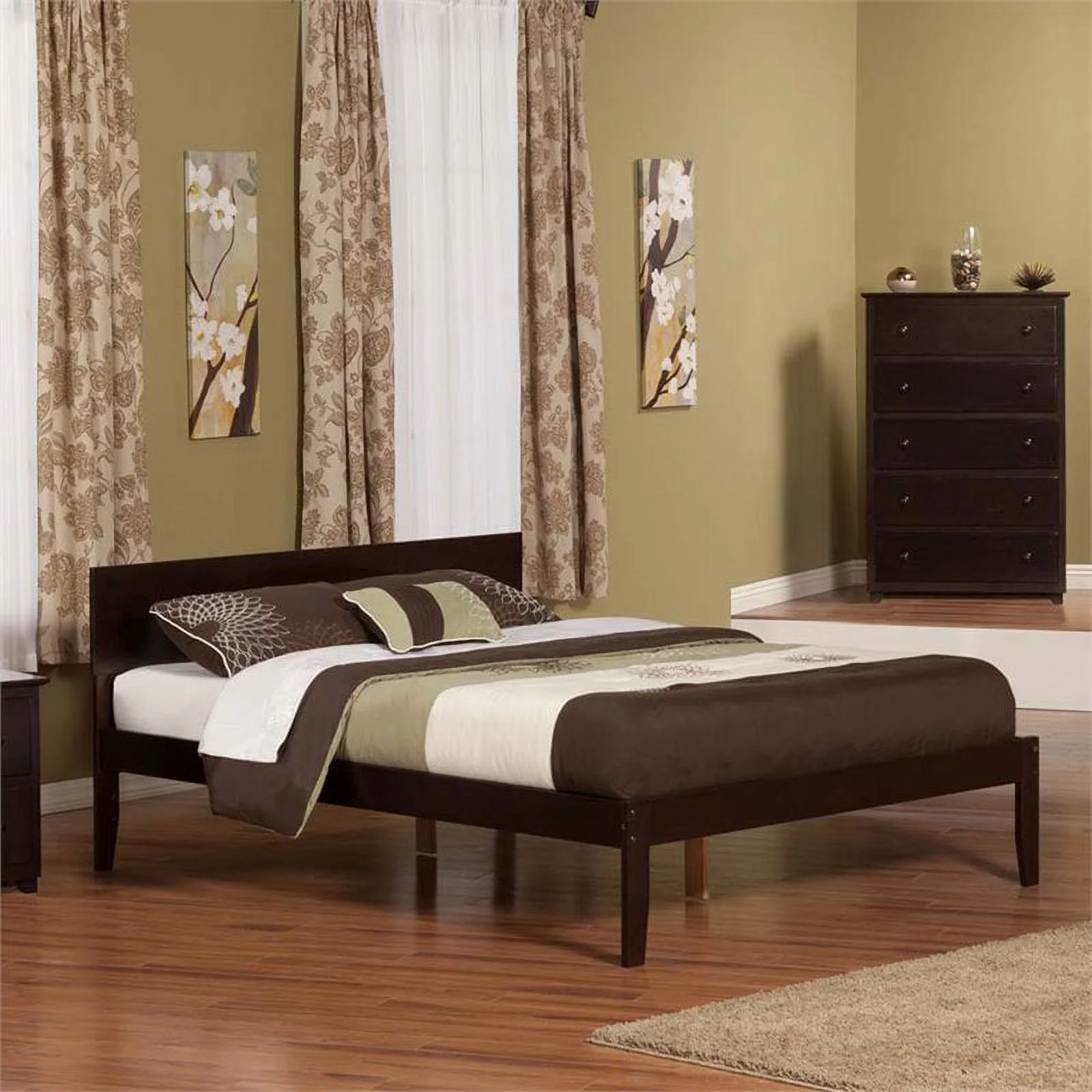 Pemberly Row King Panel Platform Bed in Espresso