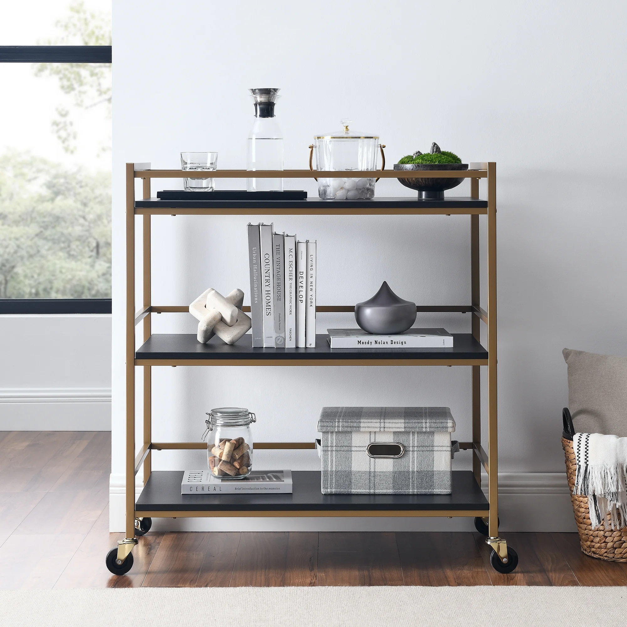 Delta Children Jade Changing Table/Cart, Ebony Melamine/Bronze