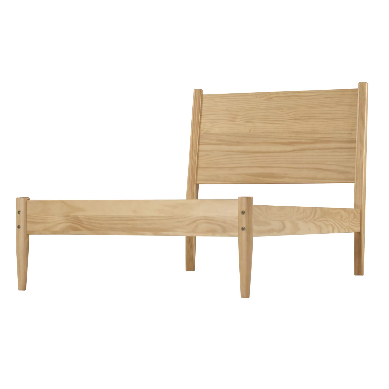 Camaflexi Mid-Century Solid Wood Twin Panel Bed in Scandinavian Oak