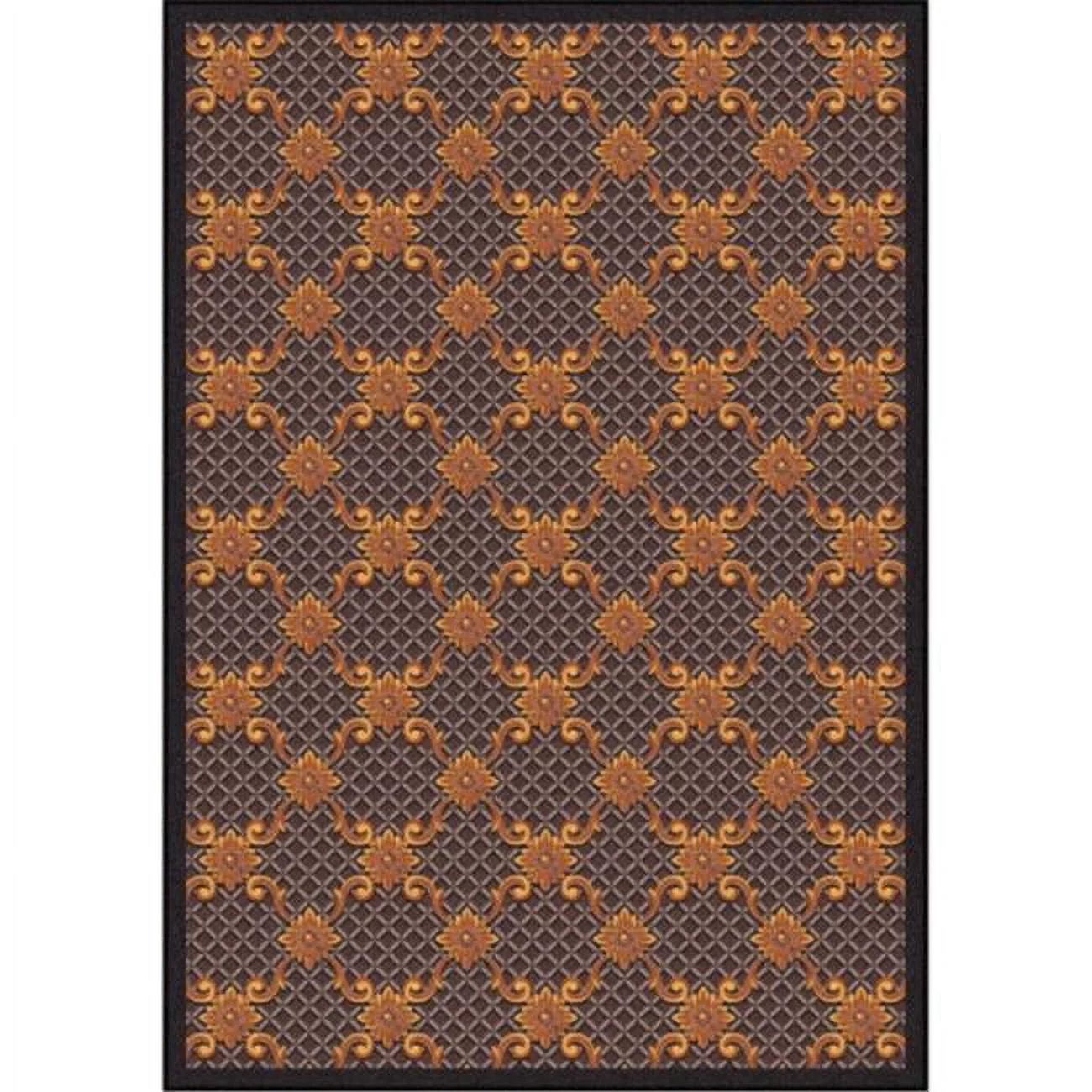 Any Day Matinee Queen Anne Rectangle Theater Area Rugs 02 Brown - 7 ft. 8 in. x 10 ft. 9 in.