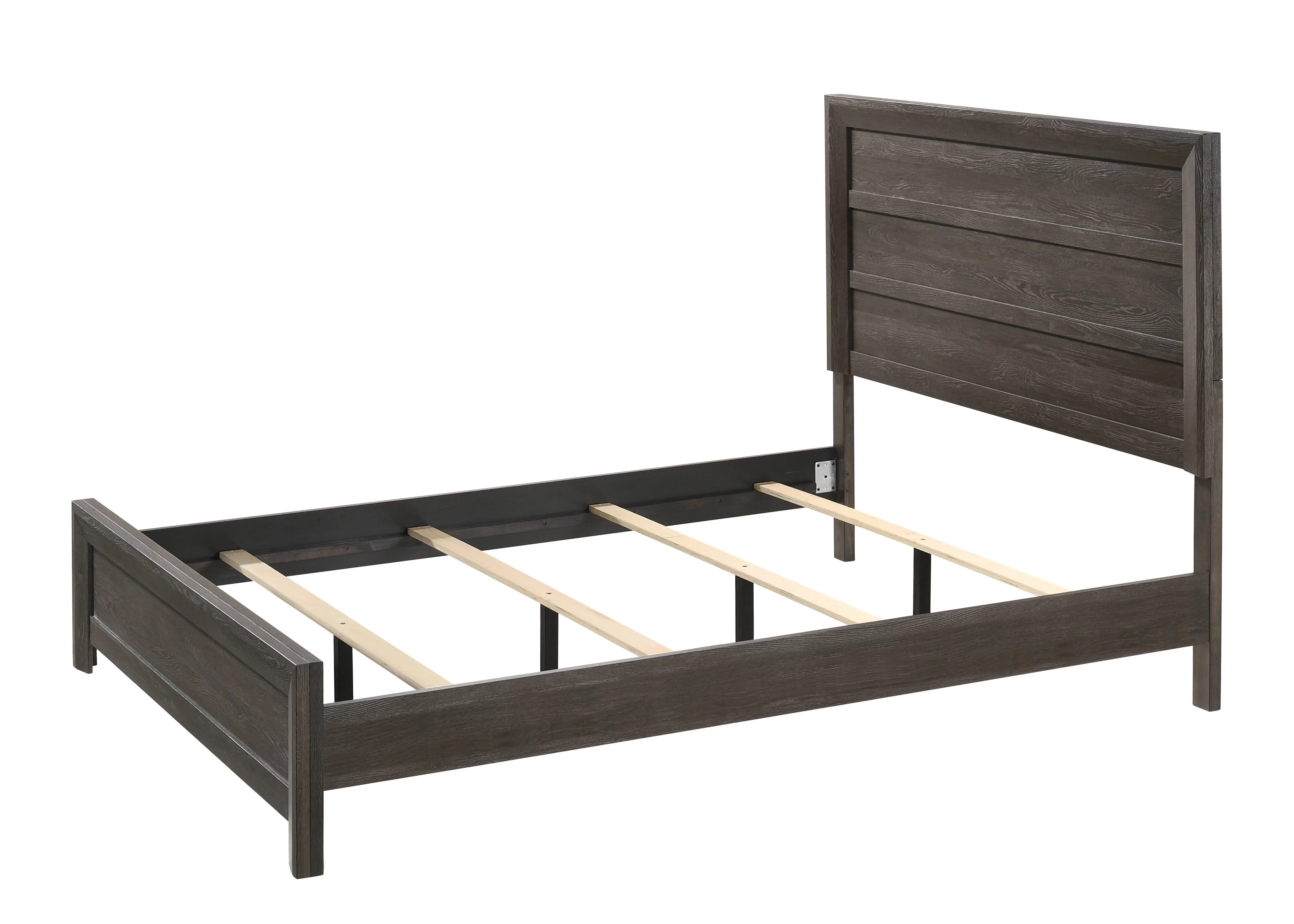 Contemporary Style 1pc Master Bedroom King Size Bed Brown Rustic Finish Wooden Furniture