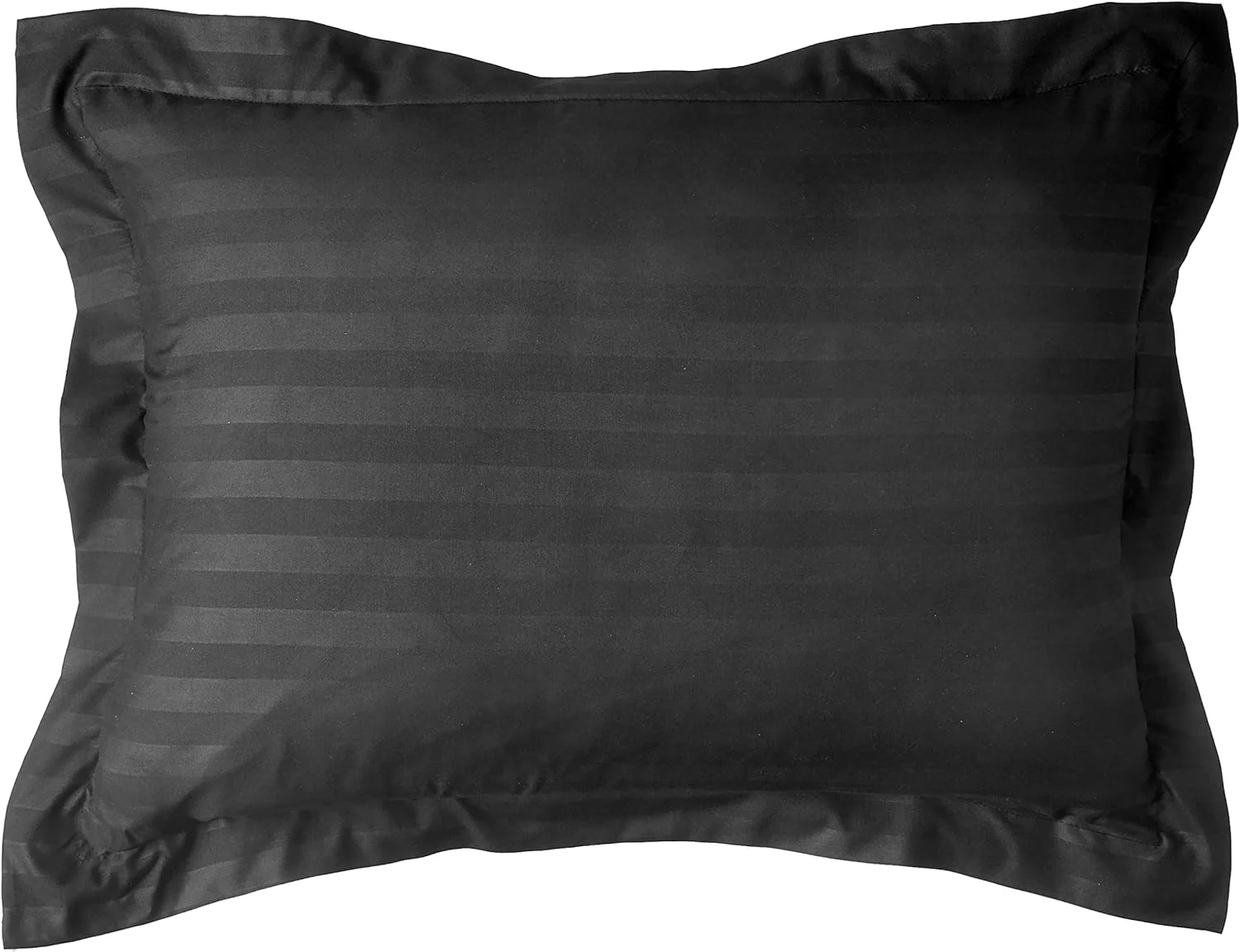 Celine Linen Wrinkle Resistant - Luxury Silky Soft Dobby Stripe Bed-in-a-Bag 8-Piece Comforter Set --HypoAllergenic - Full/Queen, Black