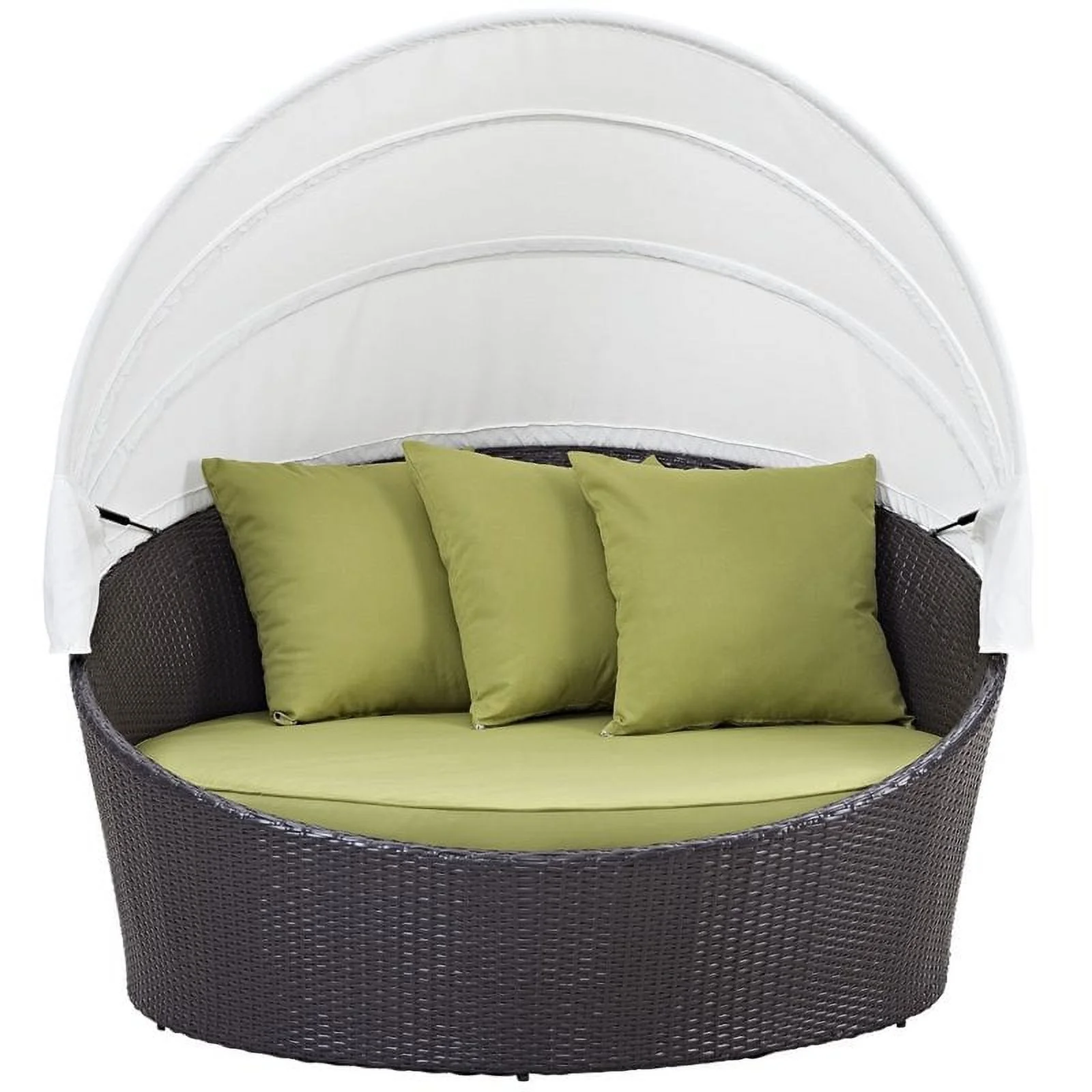 Hawthorne Collections Patio Canopy Daybed in Espresso and Peridot