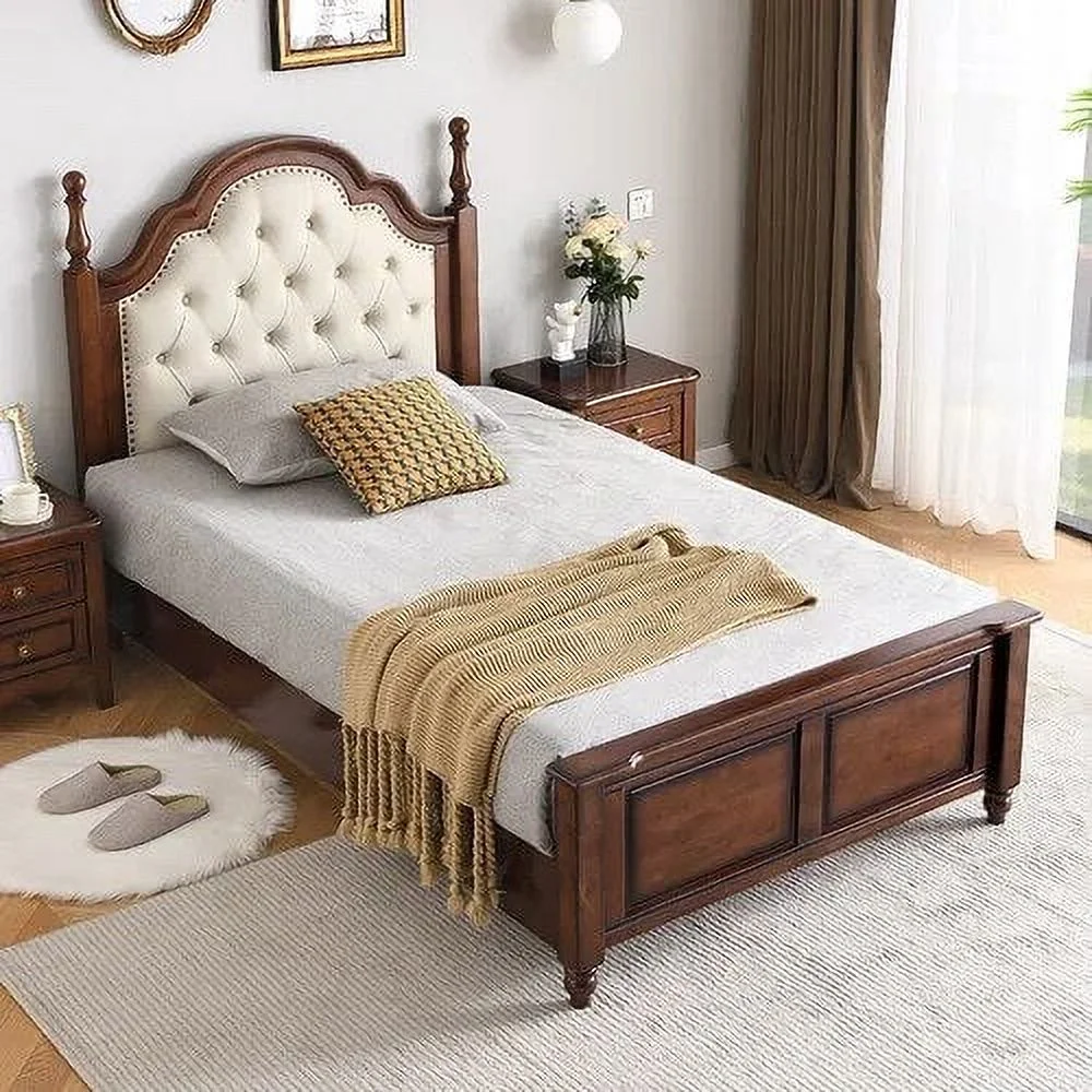 Vintage Luxury Bed Quilt Aesthetic Bedroom Living Room King Bed Full Size Elastic Frame Cama Matrimonial Garden Furniture Sets