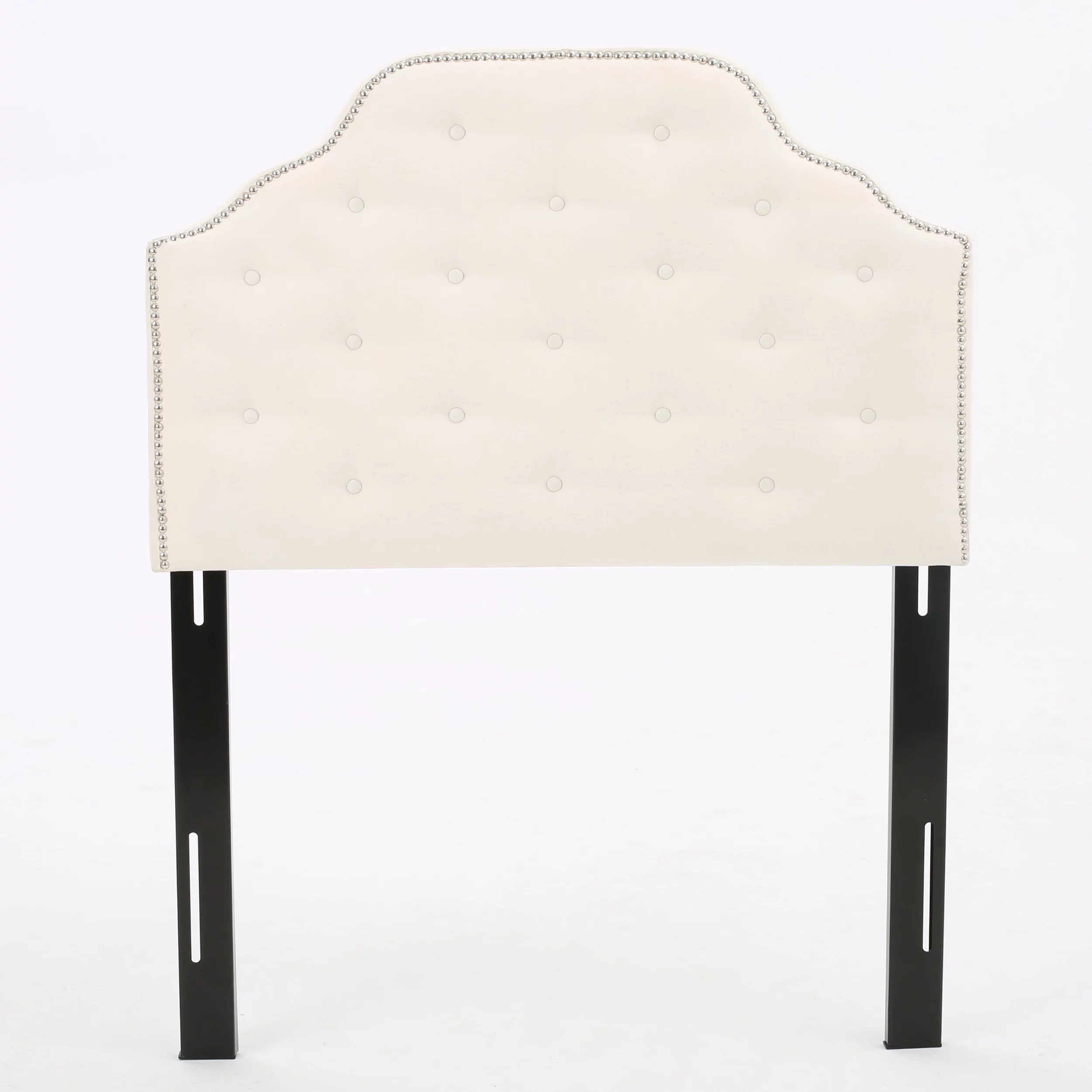 Noble House Kathleen Twin Fabric Tufted Kid's Headbaord, Ivory