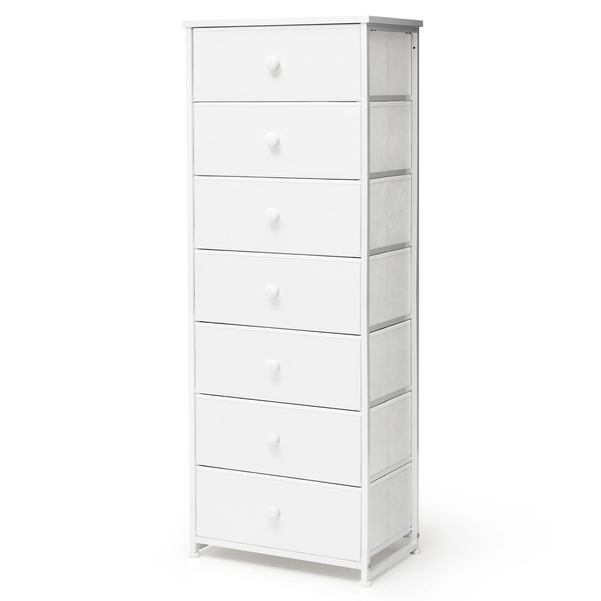 Crestlive Products White 7 Drawers Vertical Dresser Storage Tower Chest