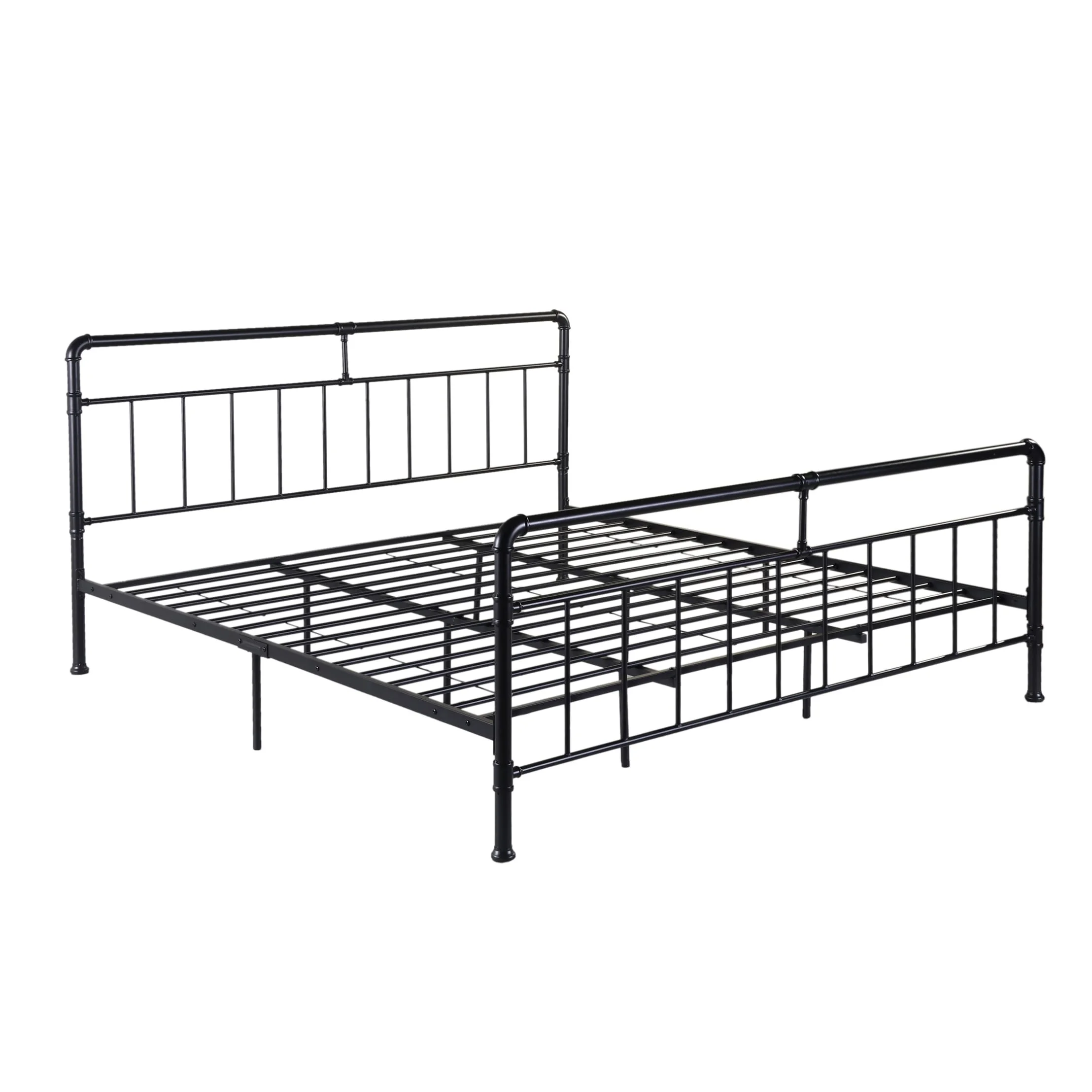 Christopher Knight Home Mowry Industrial King-Size Bed Frame by  Black