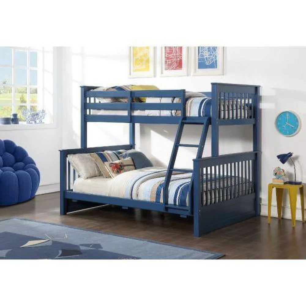 Acme Harley II Twin/Full Storage Bunk Harley II Twin/Full Storage Bed Navy Blue Finish, Wood(Pine), Plywood, 80L x 58W x 65H Inch