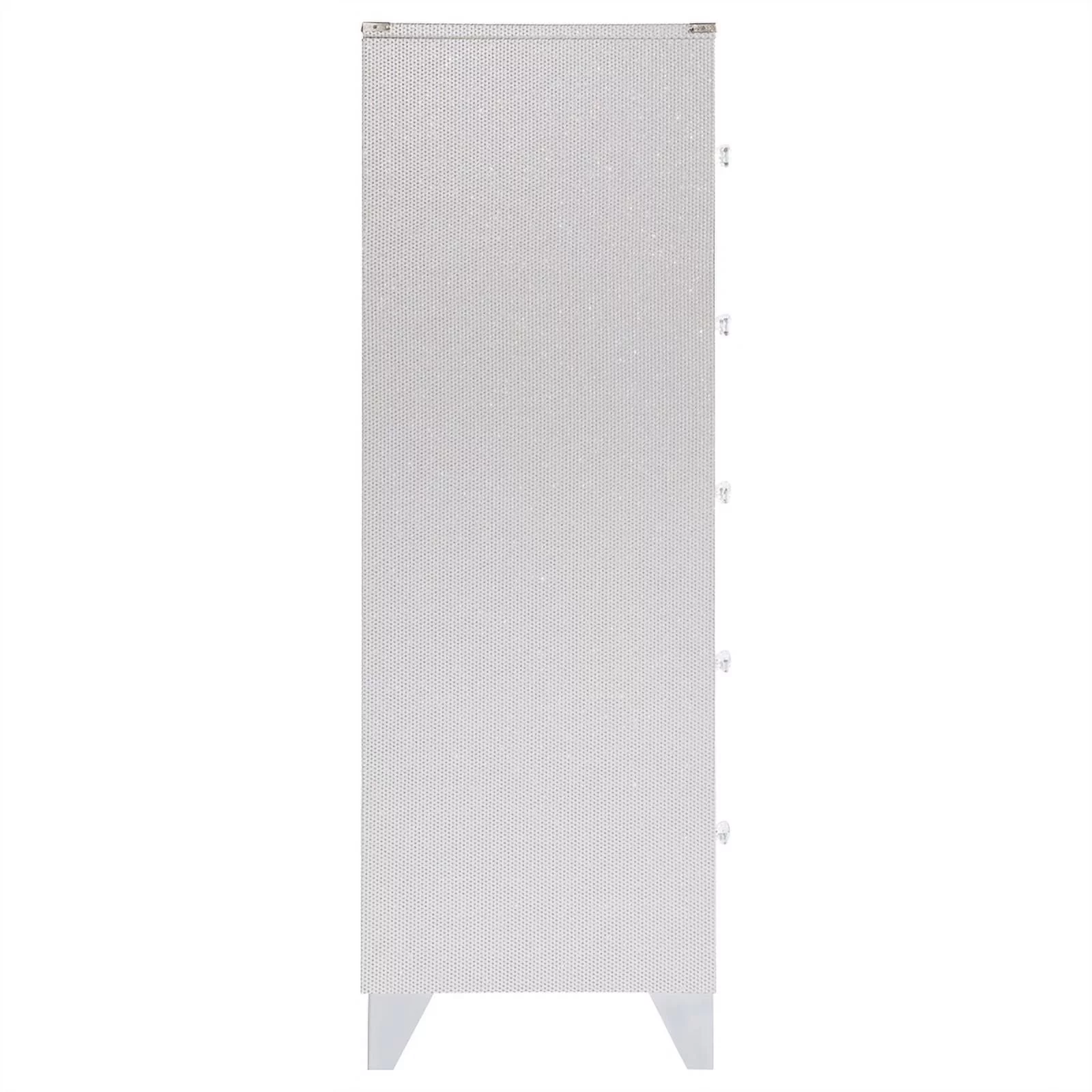 Pemberly Row 5 Drawer Modern Wood Rectangular Chest in Silver