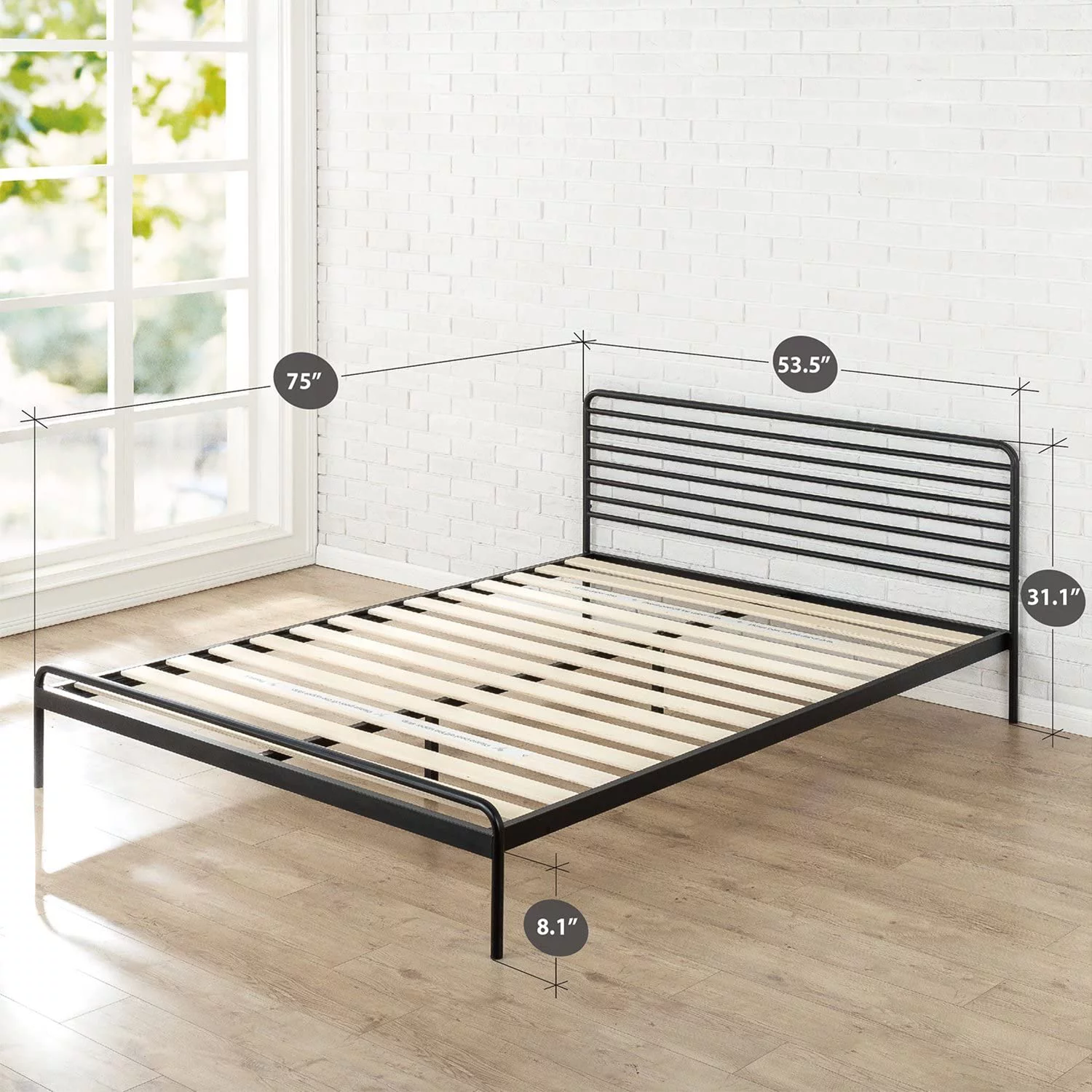 Zinus Tom Metal Platform Bed Frame Mattress Foundation No Box Spring Needed Wood Slat Support Design Award Winner Full OLB RPPBA 14F Black