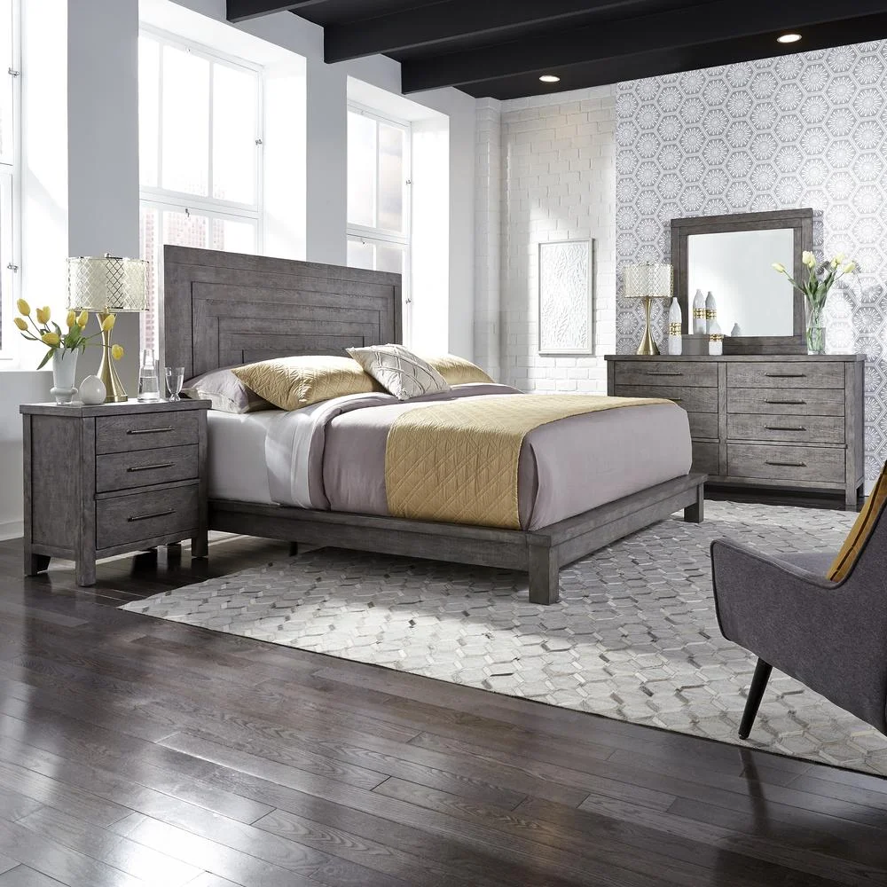 Modern Farmhouse Dark Gray King Platform Bed