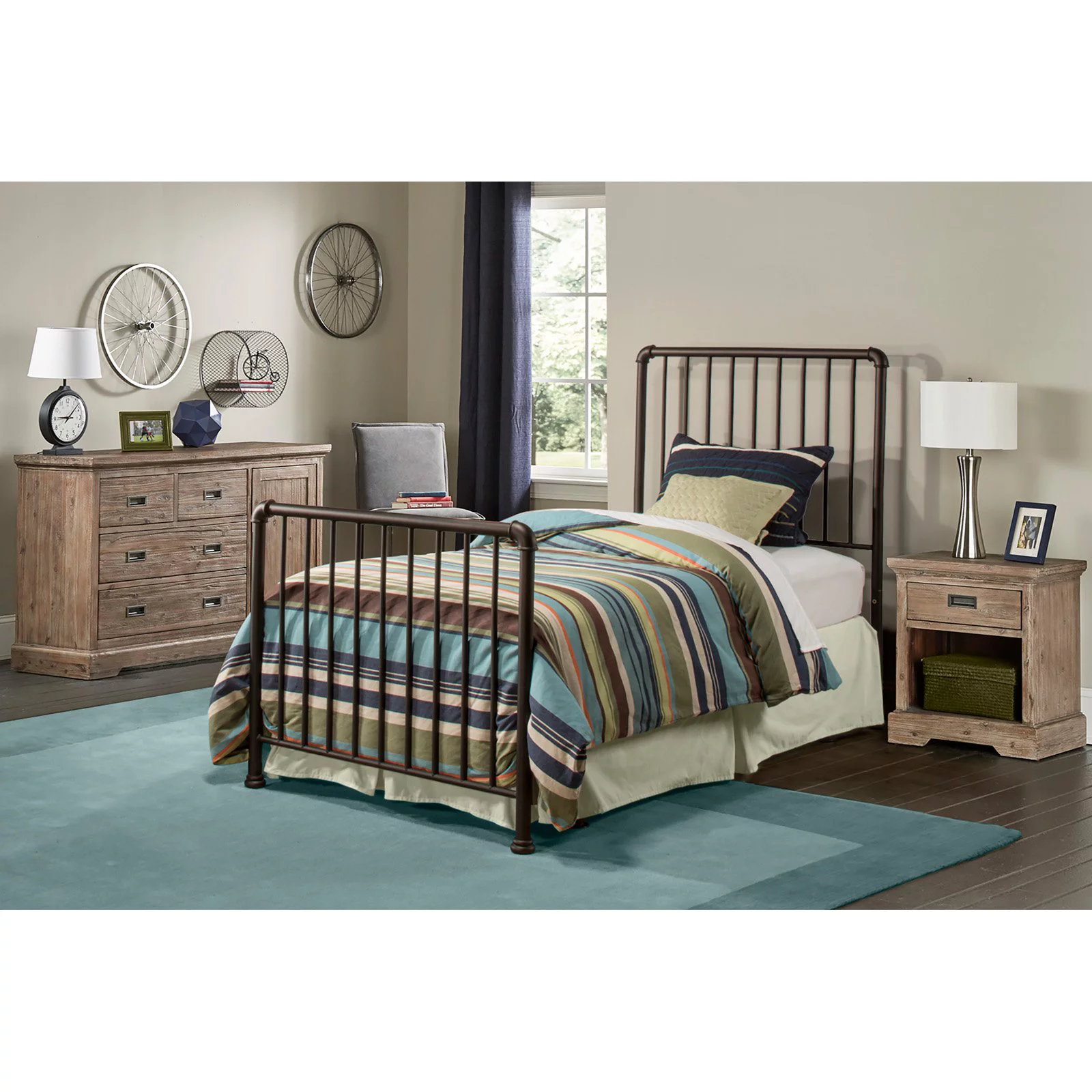 Hillsdale Furniture Brandi Metal Twin Bed, Oiled Bronze