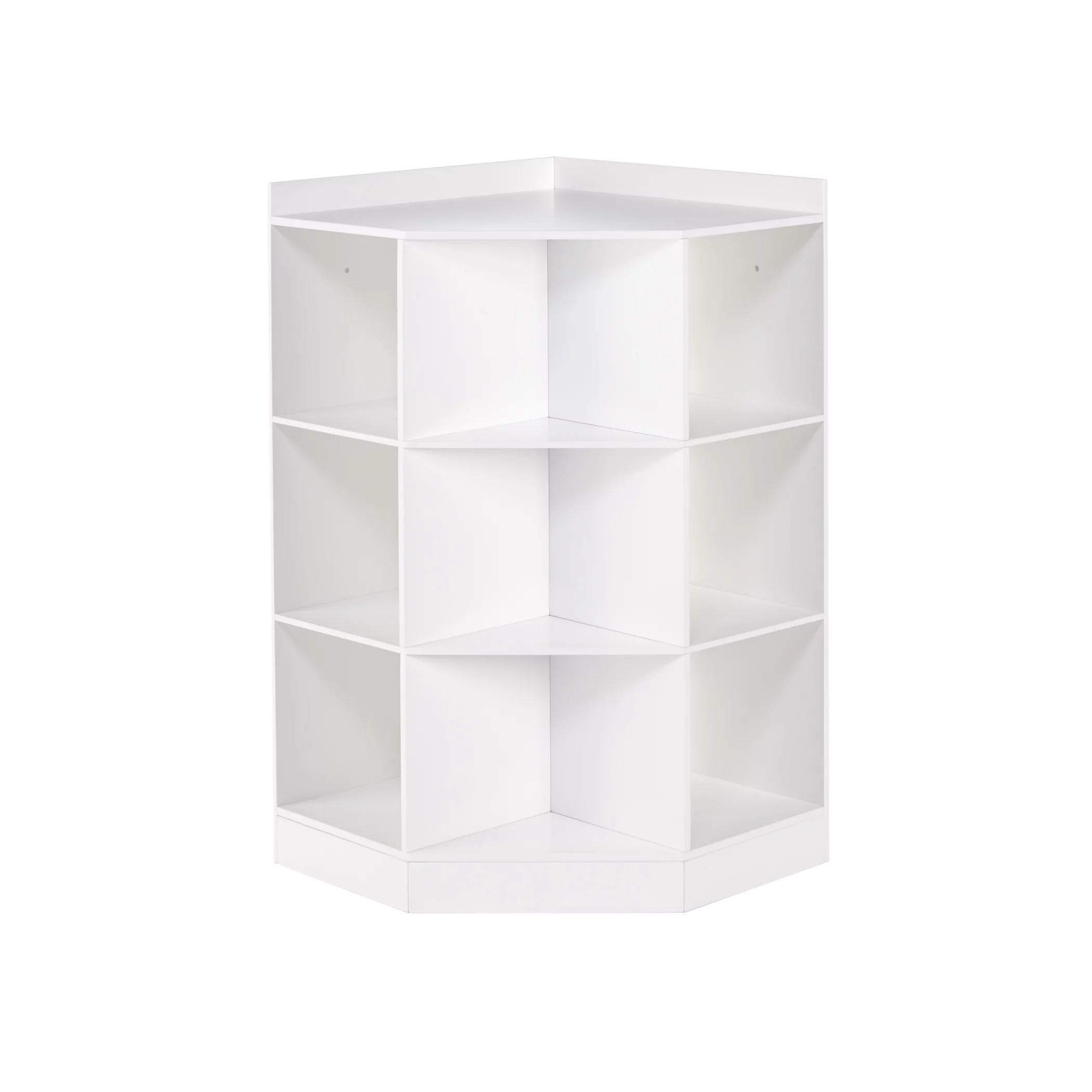 RiverRidge Kids 6-Cubby, 3-Shelf Corner Cabinet - White