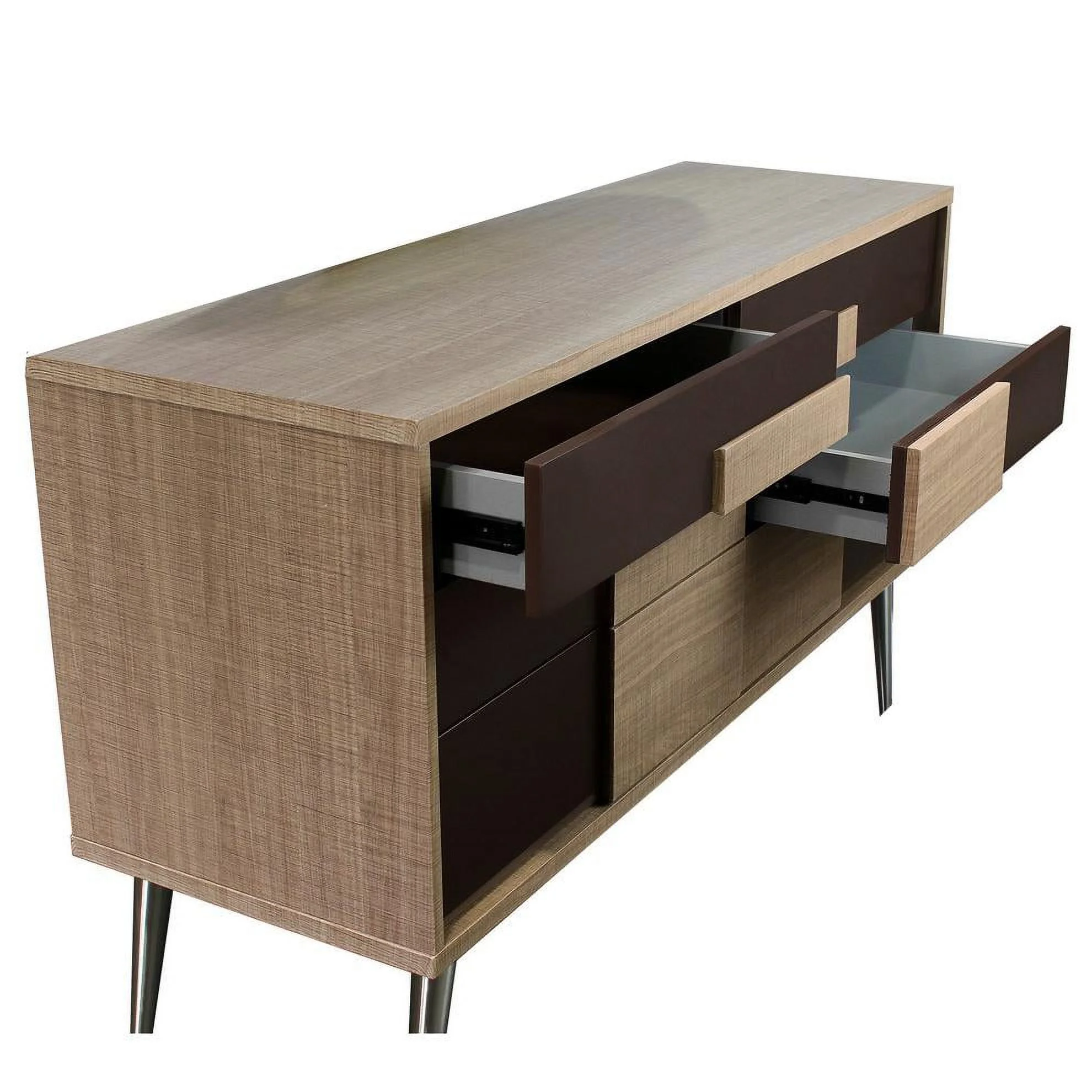 Brazil Mid Century Modern Wood Dresser in Taupe Bronze