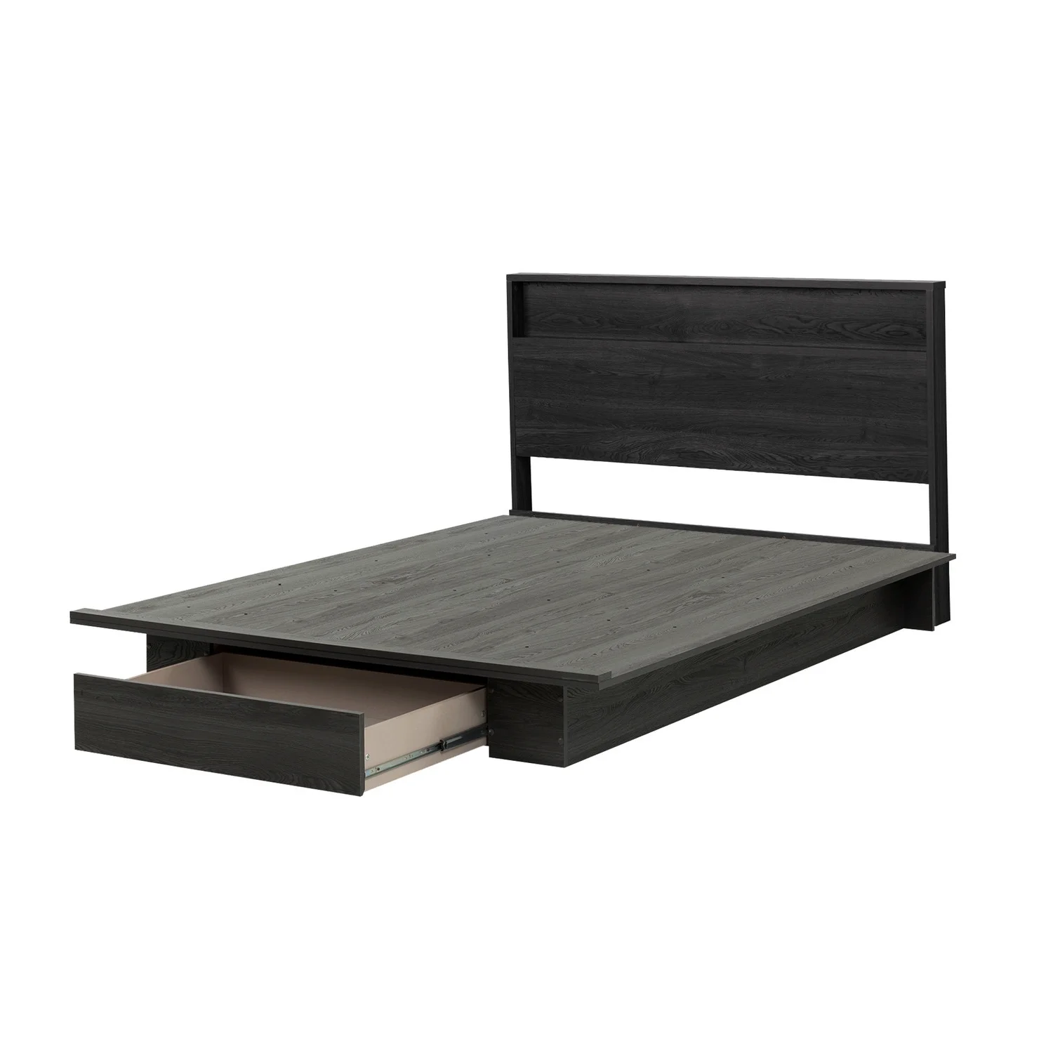 Maykoosh Southwestern Style Platform Bed And Headboard Set Gray Oak