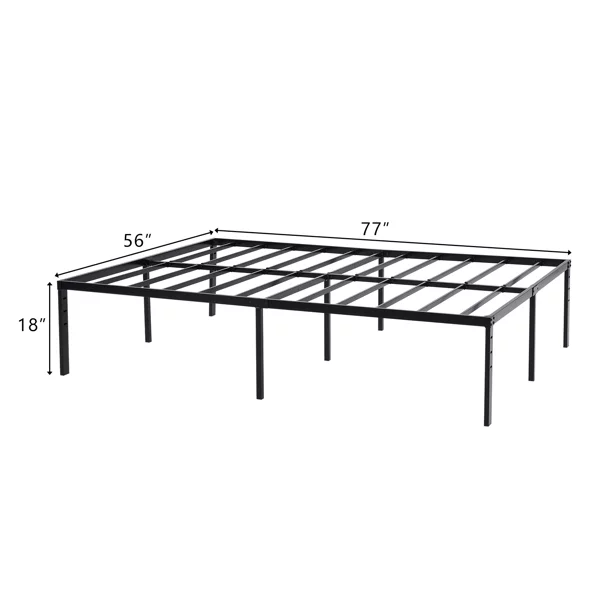 Roxona Simple Basic Iron Bed Frame Iron Bed 195.5*142.2*45.7cm Bed Height 18