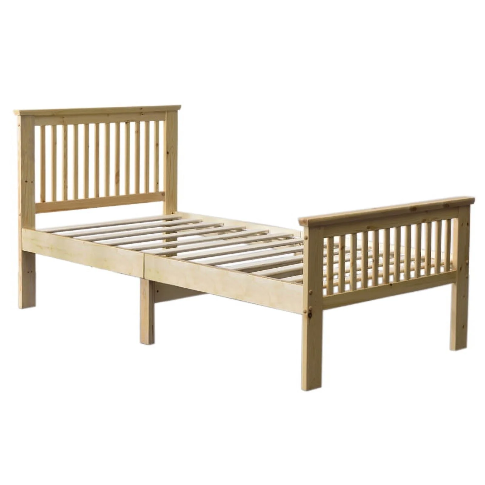 Home Square 2-Piece Set with 4-Drawer Chest Dresser and Pine Twin Bed in Natural
