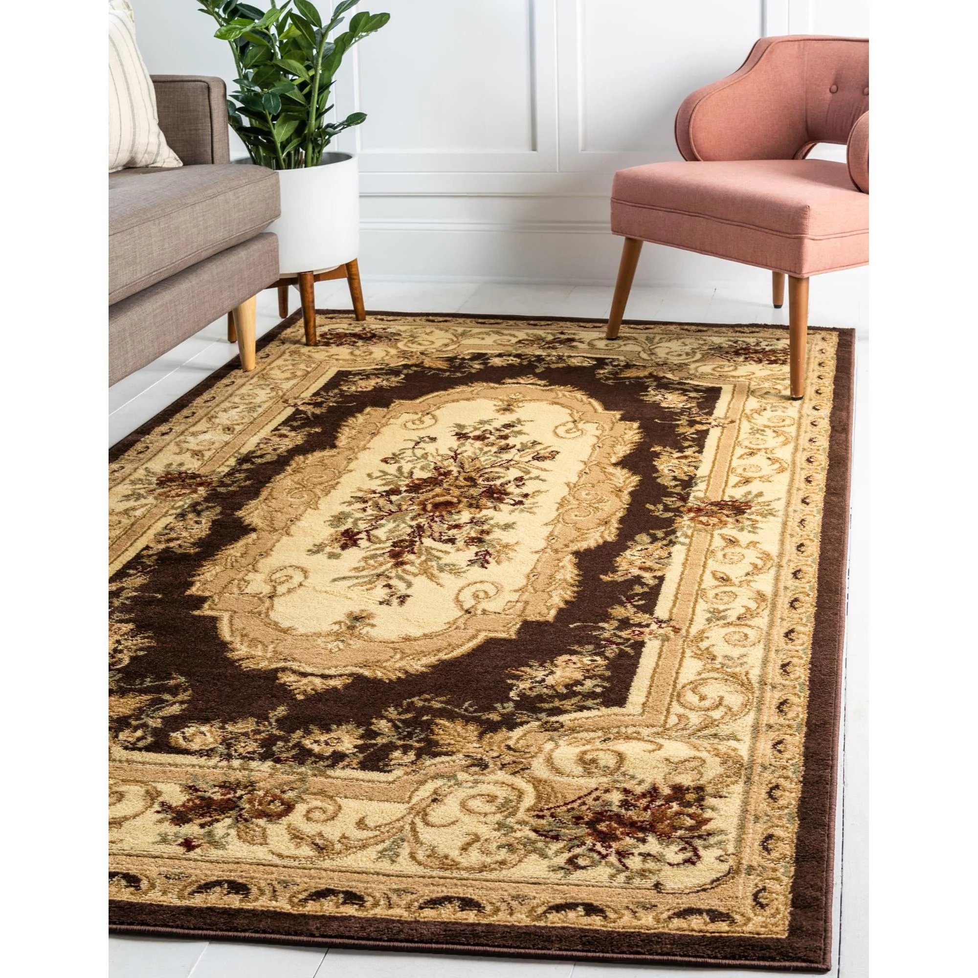 Unique Loom Henry Versailles Rug Brown/Cream 6' 1