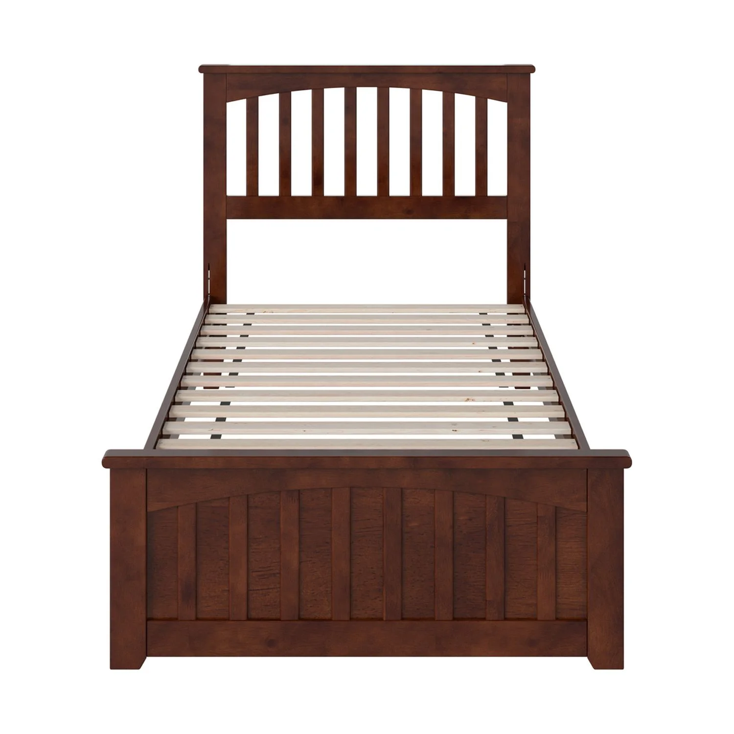 AFI Becket Twin XL Solid Wood Low Profile Platform Bed with Matching Footboard, Walnut