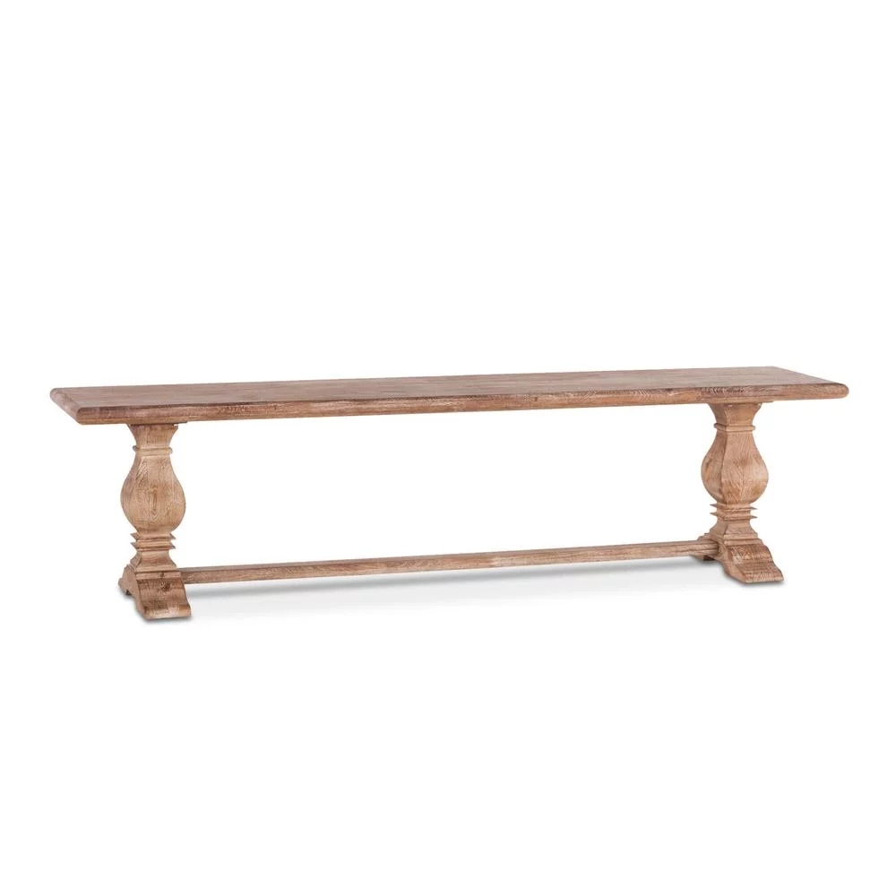 72-Inch Mango Wood Dining Bench in Antique Oak Finish, Belen Kox