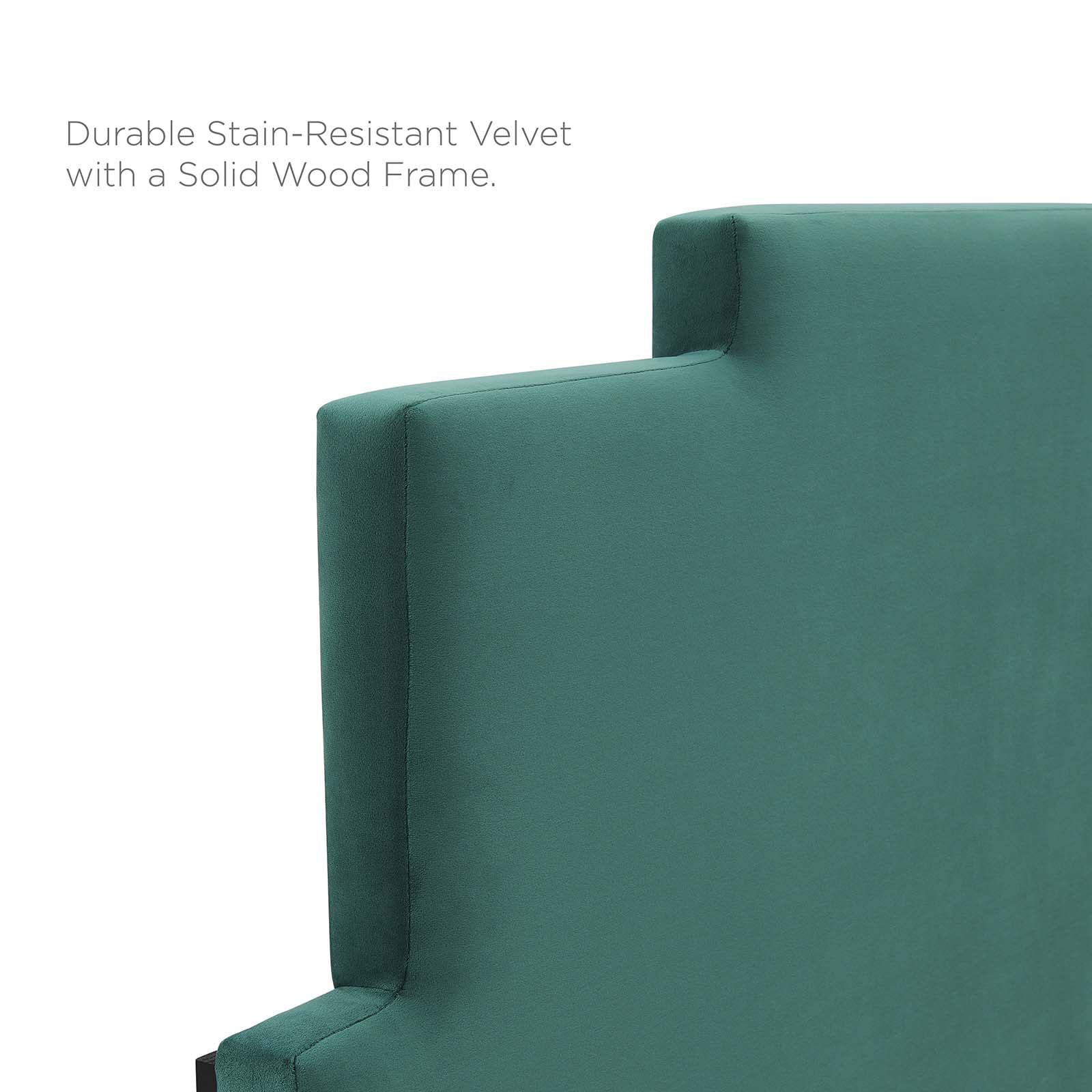 Headboard, Full Queen Size, Velvet, Teal Blue, Modern Contemporary Urban Design, Bedroom Master Guest Suite