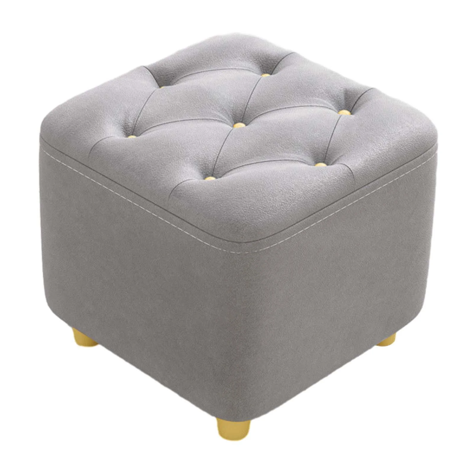 Esquirla Ottoman Stool Foot Stool Leg Stool Protect Wood Floor Foot Rest Square Footstool for Doorway Bedside Dressing Room Home Couch gray