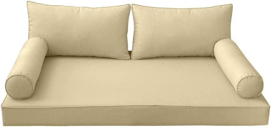 PROLINEMAX Style2 Twin Size 5PC Pipe Outdoor Daybed Matress Bolster Pillow Fitted Sheet Cover Only AD103