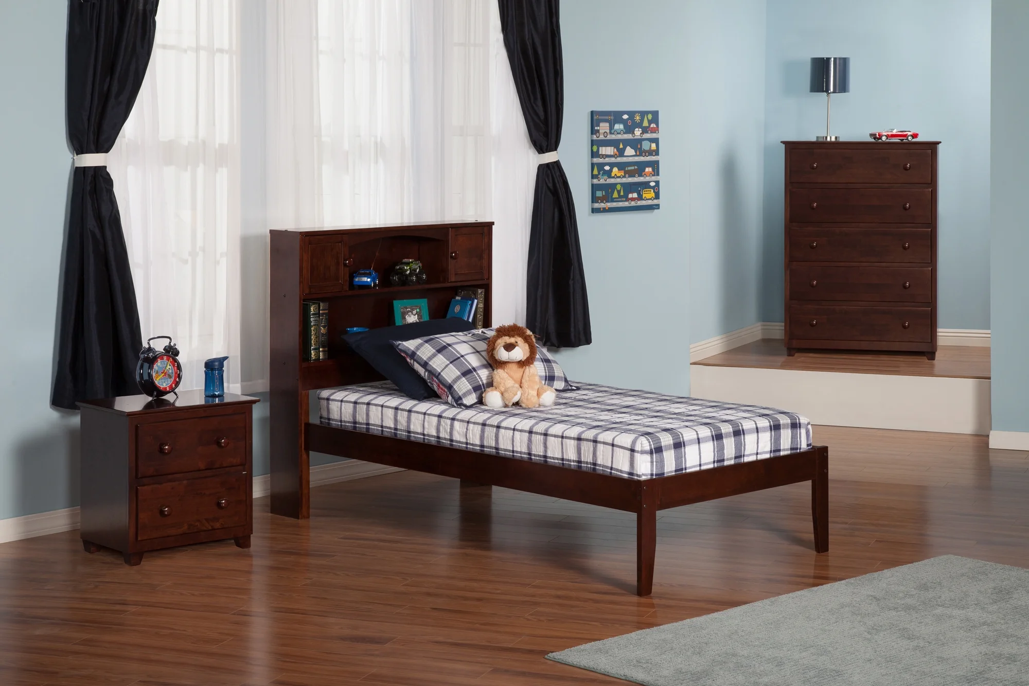 Newport Platform Bed with Open Foot Board, Multiple Sizes, Multiple Colors