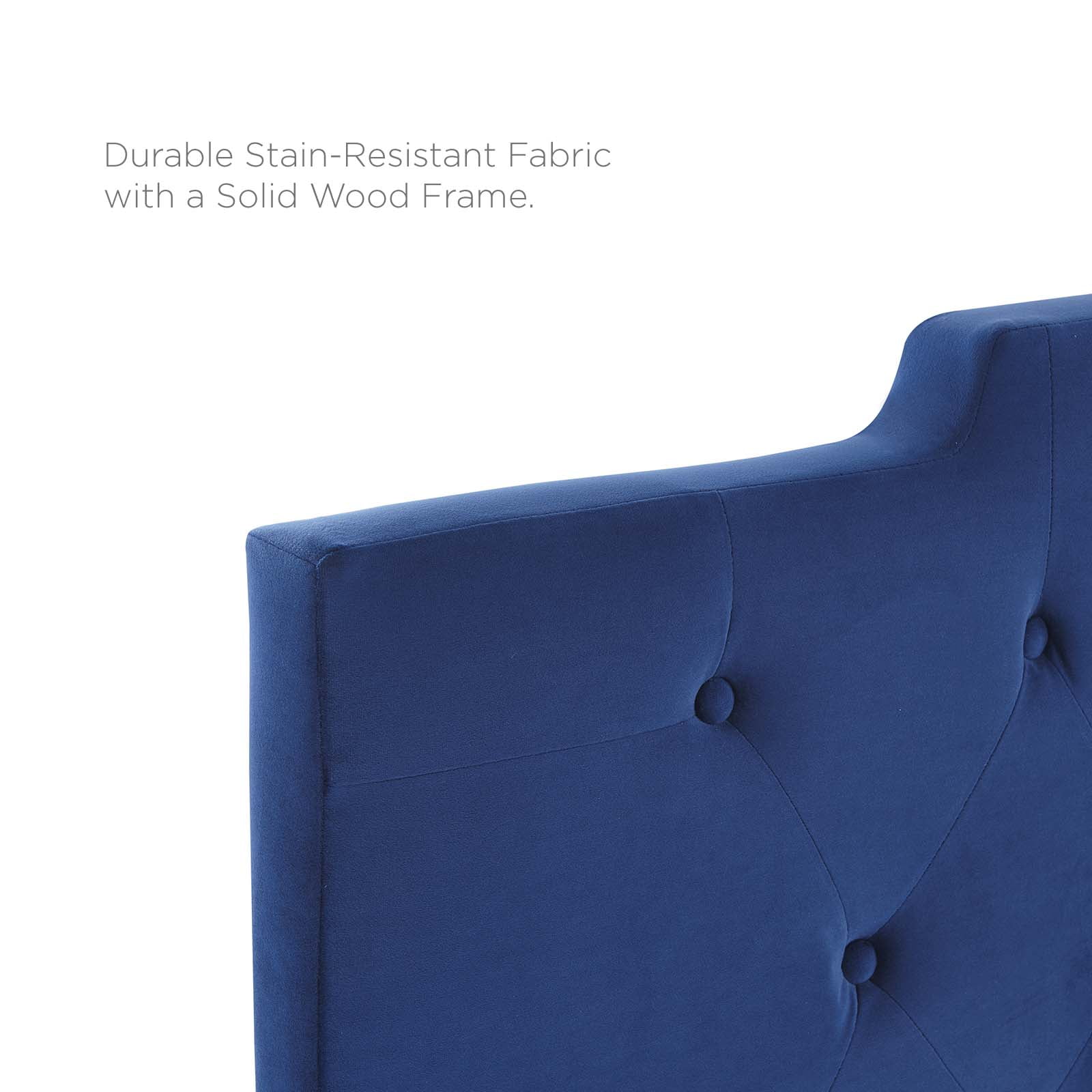 Tufted Headboard, Full Queen Size, Velvet, Blue Navy, Modern Contemporary Urban Design, Bedroom Master Guest Suite