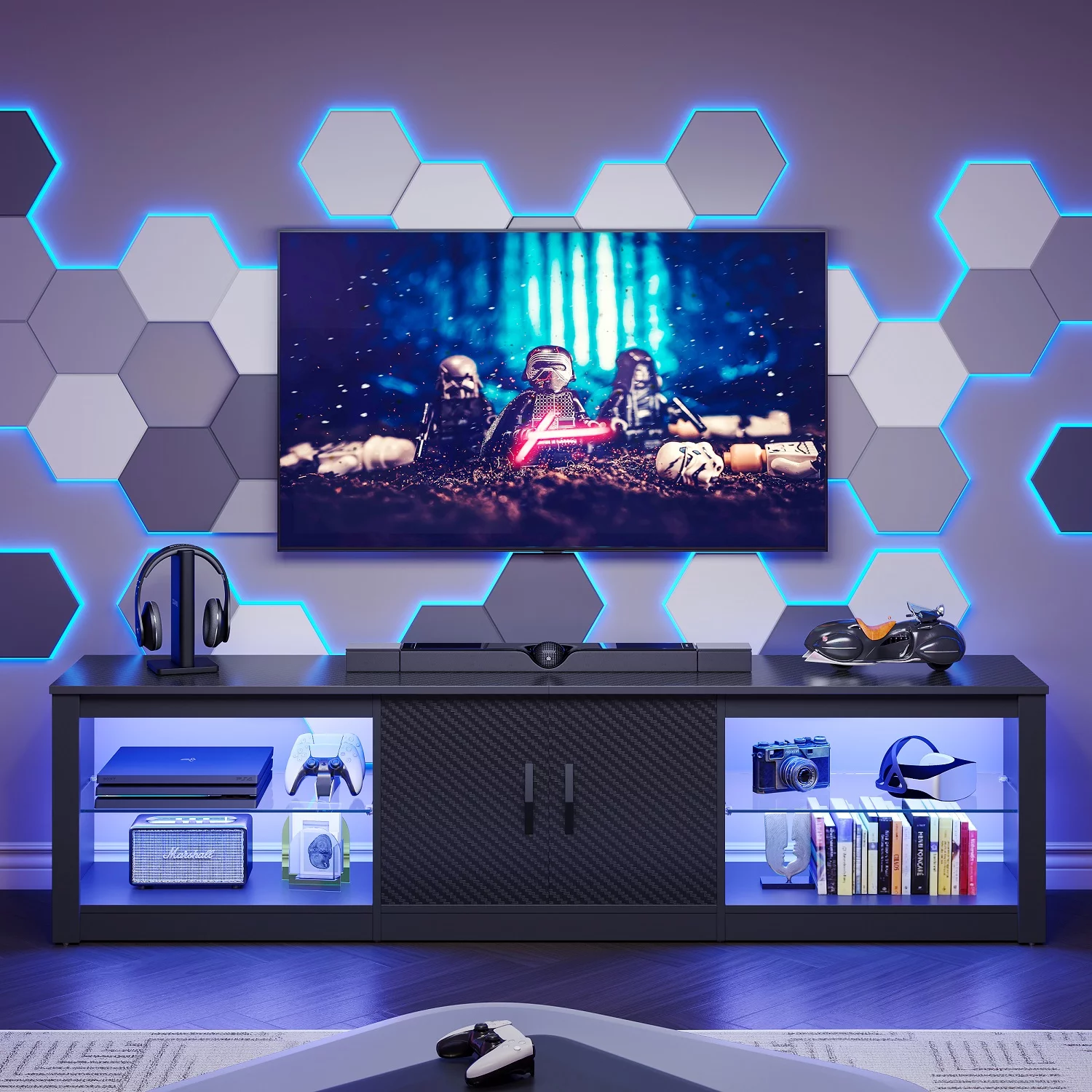 Bestier LED TV Stand for TVs up to 75