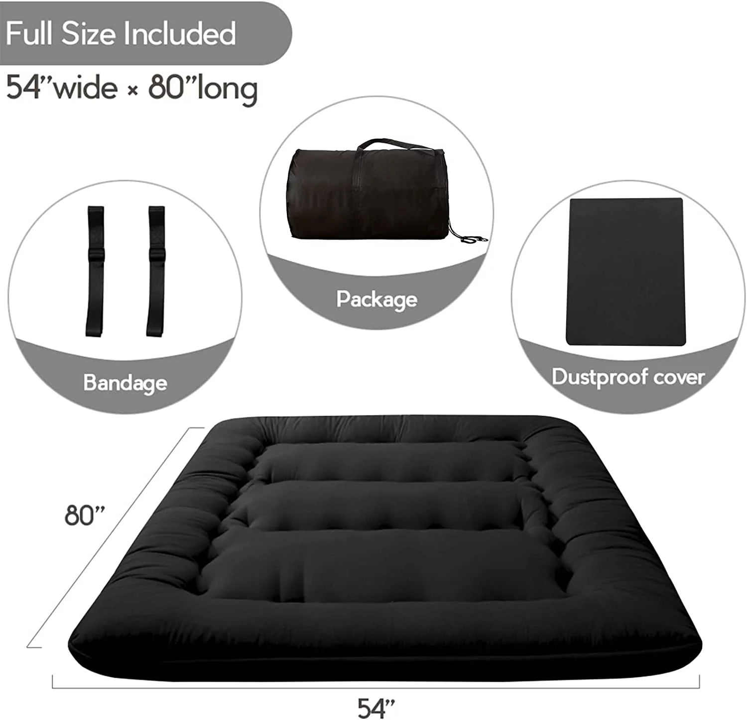 FJU Japanese Floor Futon Mattress, 4