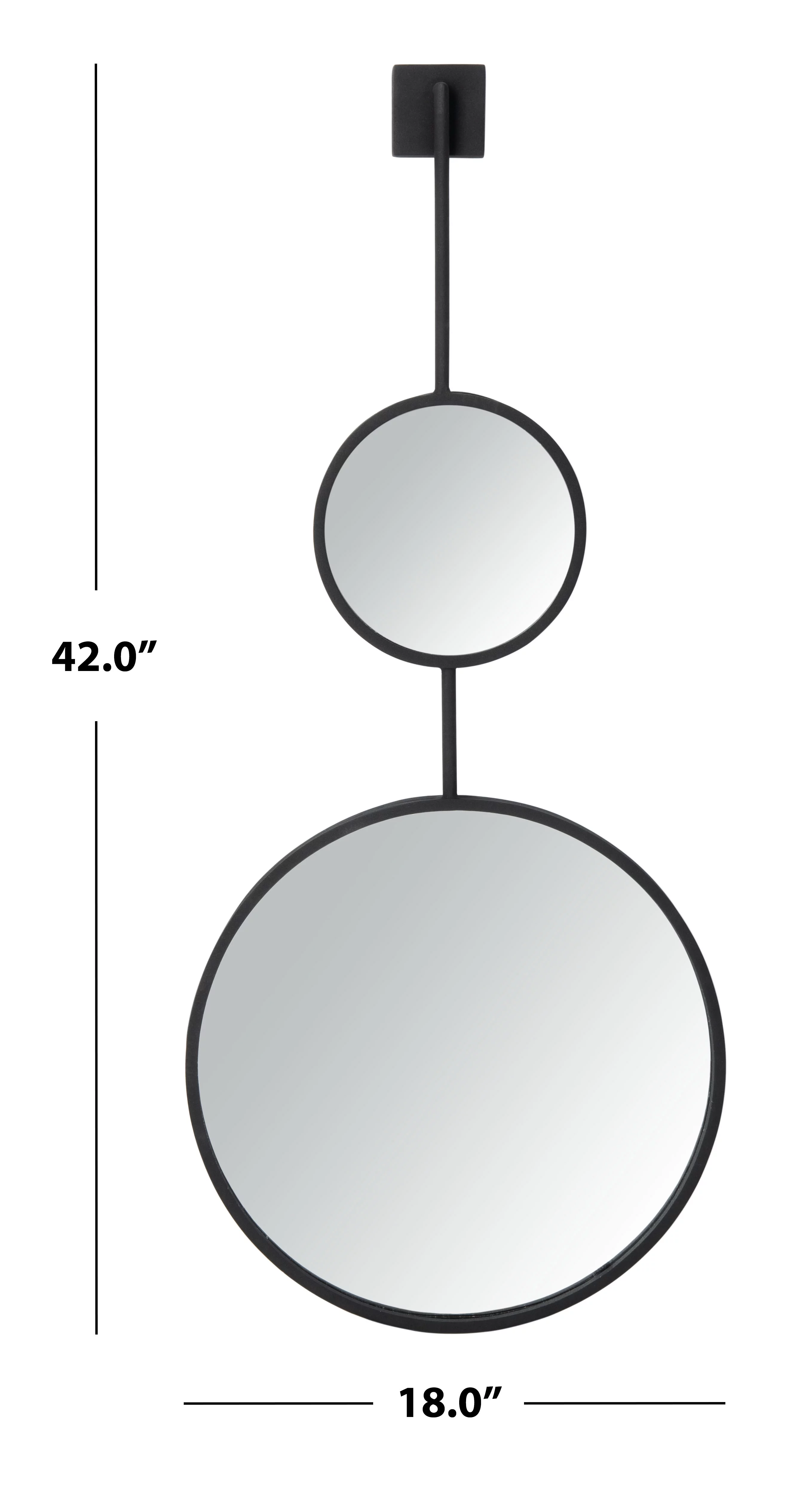 Safavieh Jander Classic Duo Round Mirror, Matte Black