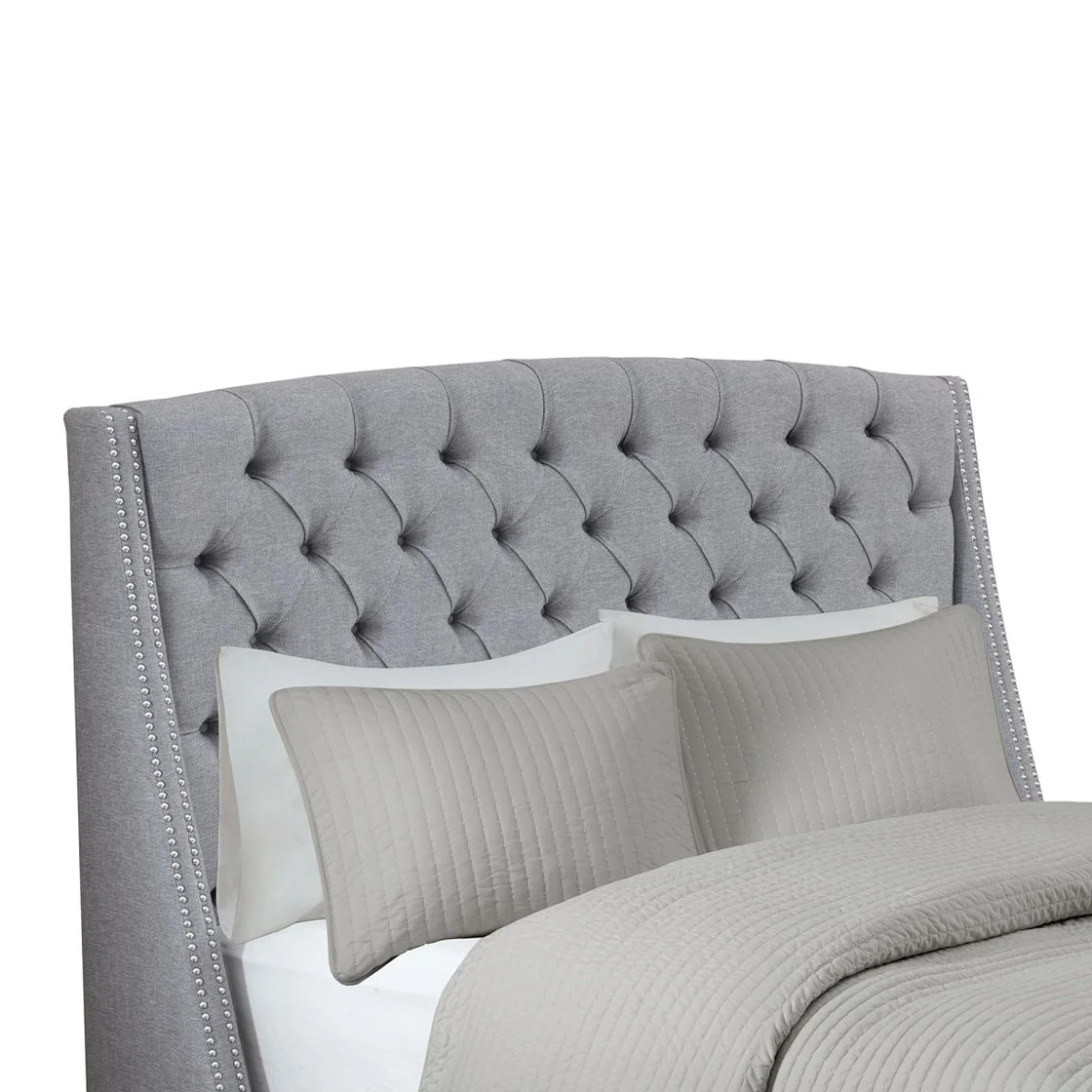 Gracie Mills Gayle Upholstered Headboard with Metal Legs - GRACE-8473