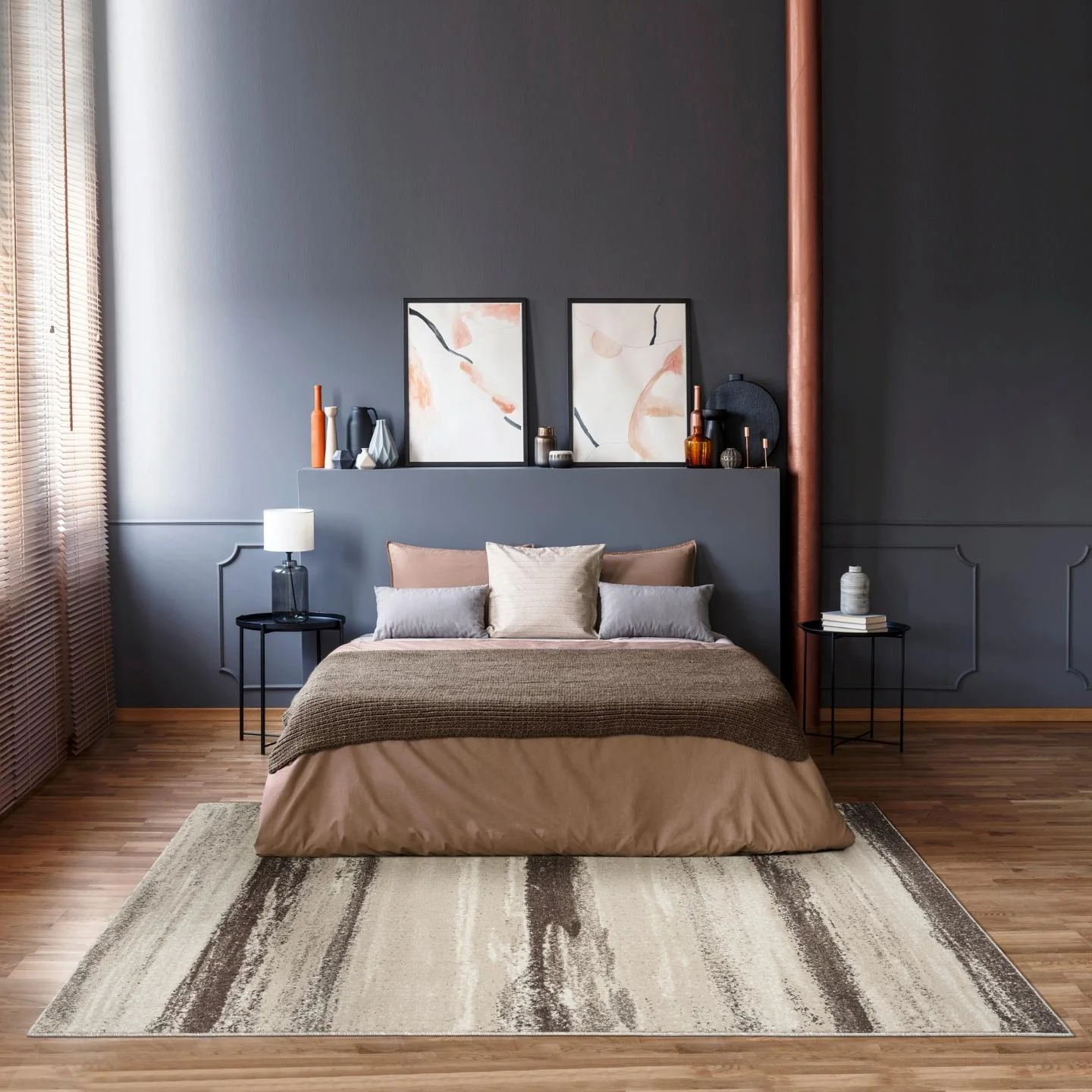 Luxe Weavers Lagos Collection 7501 Brown and Beige 8x10 Abstract Area Rug