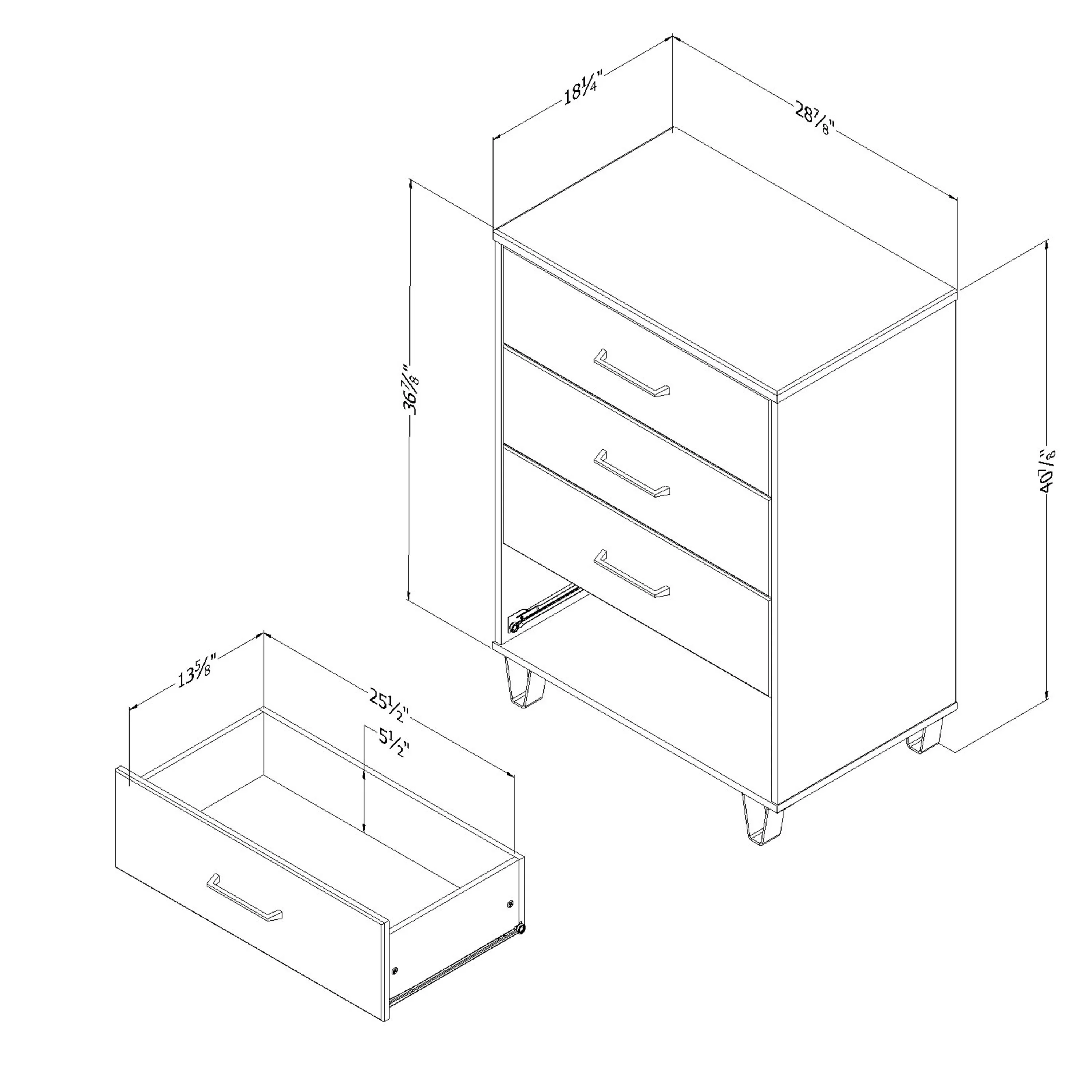 South Shore Arlen, Farmhouse Chest,  Brown