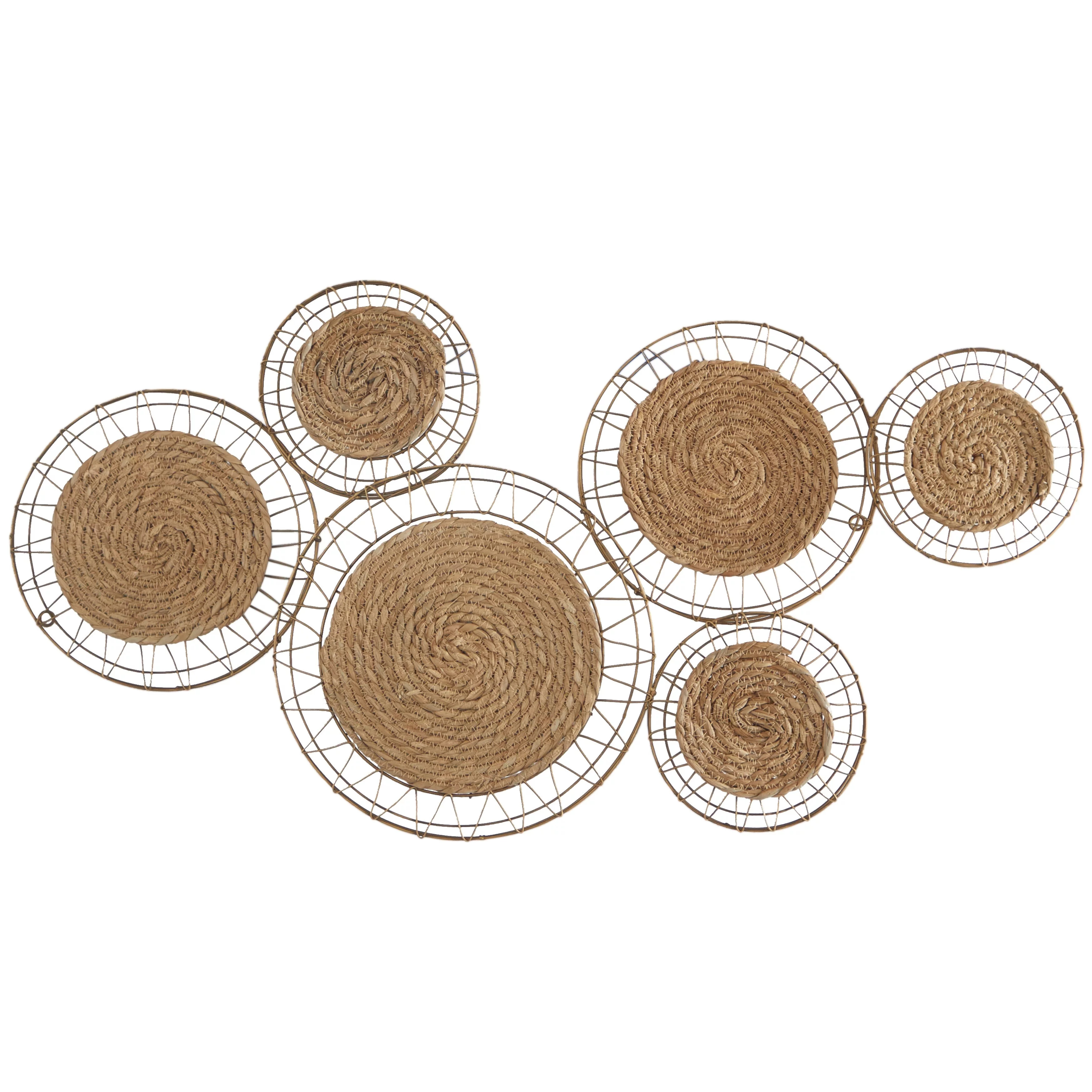 The Novogratz  Brown Dried Plant Handmade Woven Plate Wall Decor with Intricate Patterns