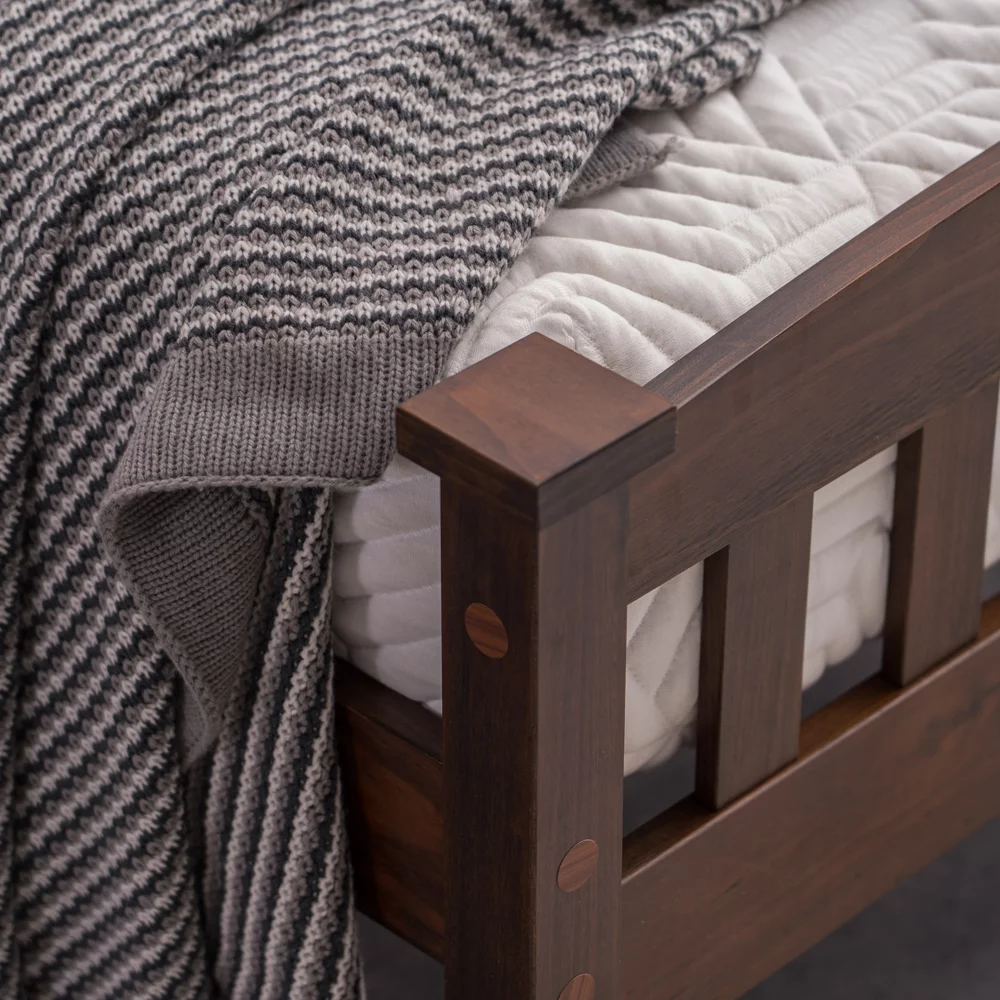 PWB-044 Cap Vertical Strip Bed Walnut Twin