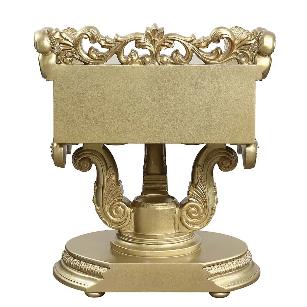 Altair 36 Inch Luxury Nightstand 1 Drawer Scrolled Motifs Gold Finish- Saltoro Sherpi