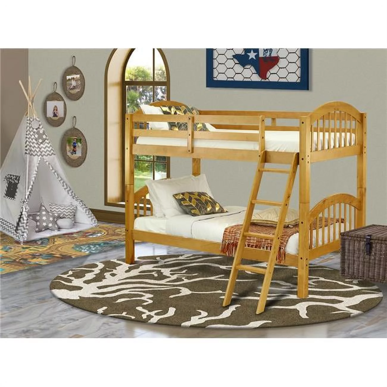 Verona Twin Size Bunk Bed - Natural Oak