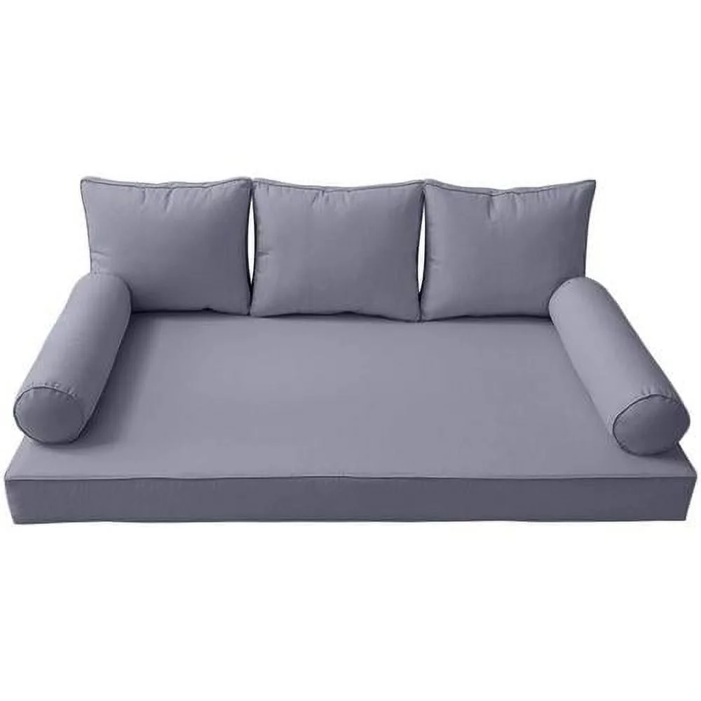 Outdoor 3 -XL Piped Trim Daybed Mattress Bolster Pillow Fitted Sheet AD001