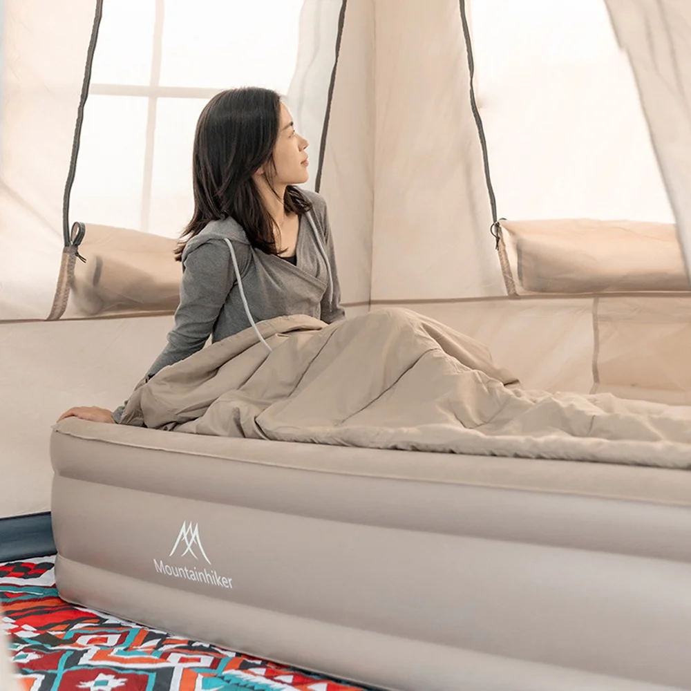 Air Mattress Twin with Built in Pump Rechargeable, Self Inflation Blow Mattress Airbed for Camping, Home&Guests