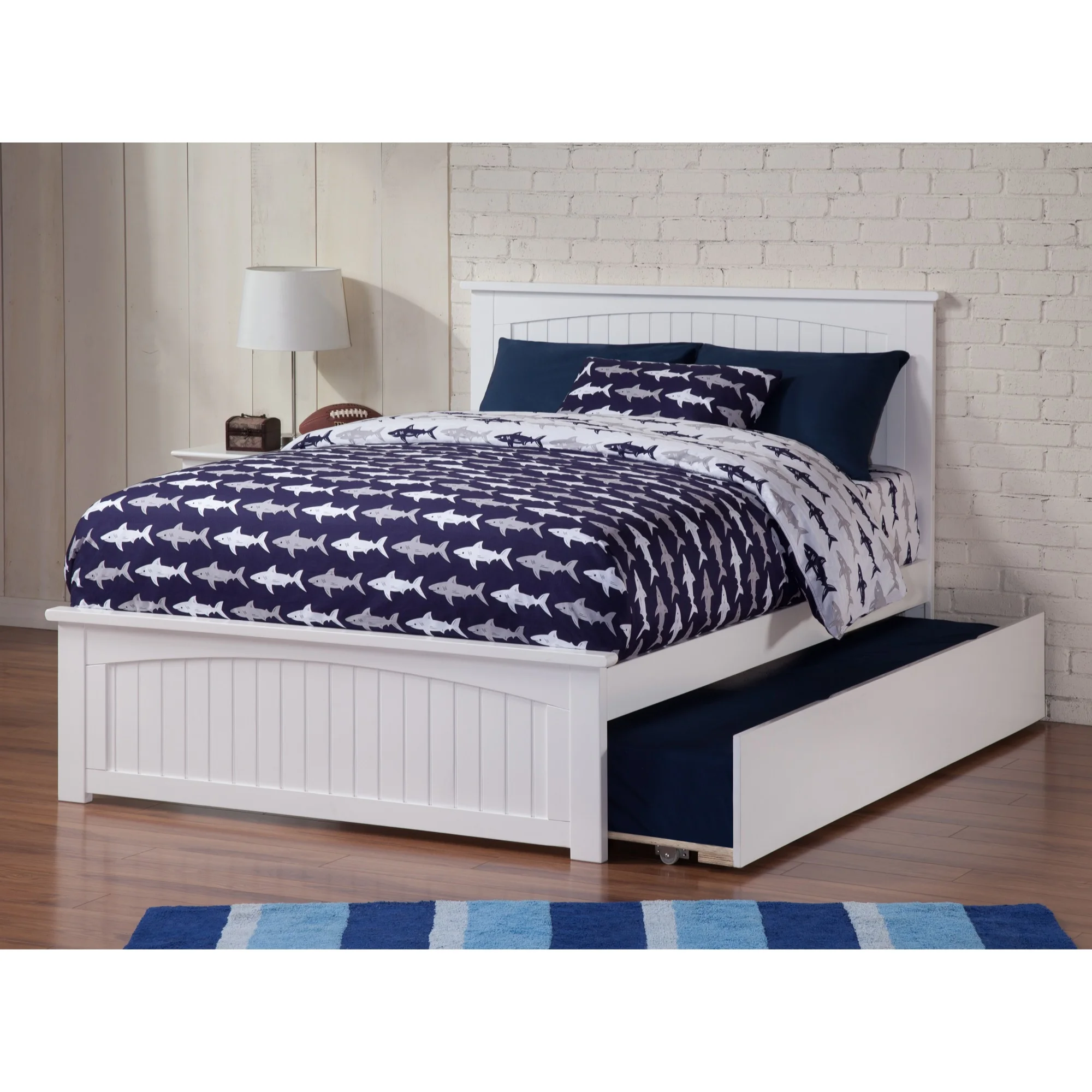 AFI Nantucket Wood Queen Bed with Matching Footboard in White