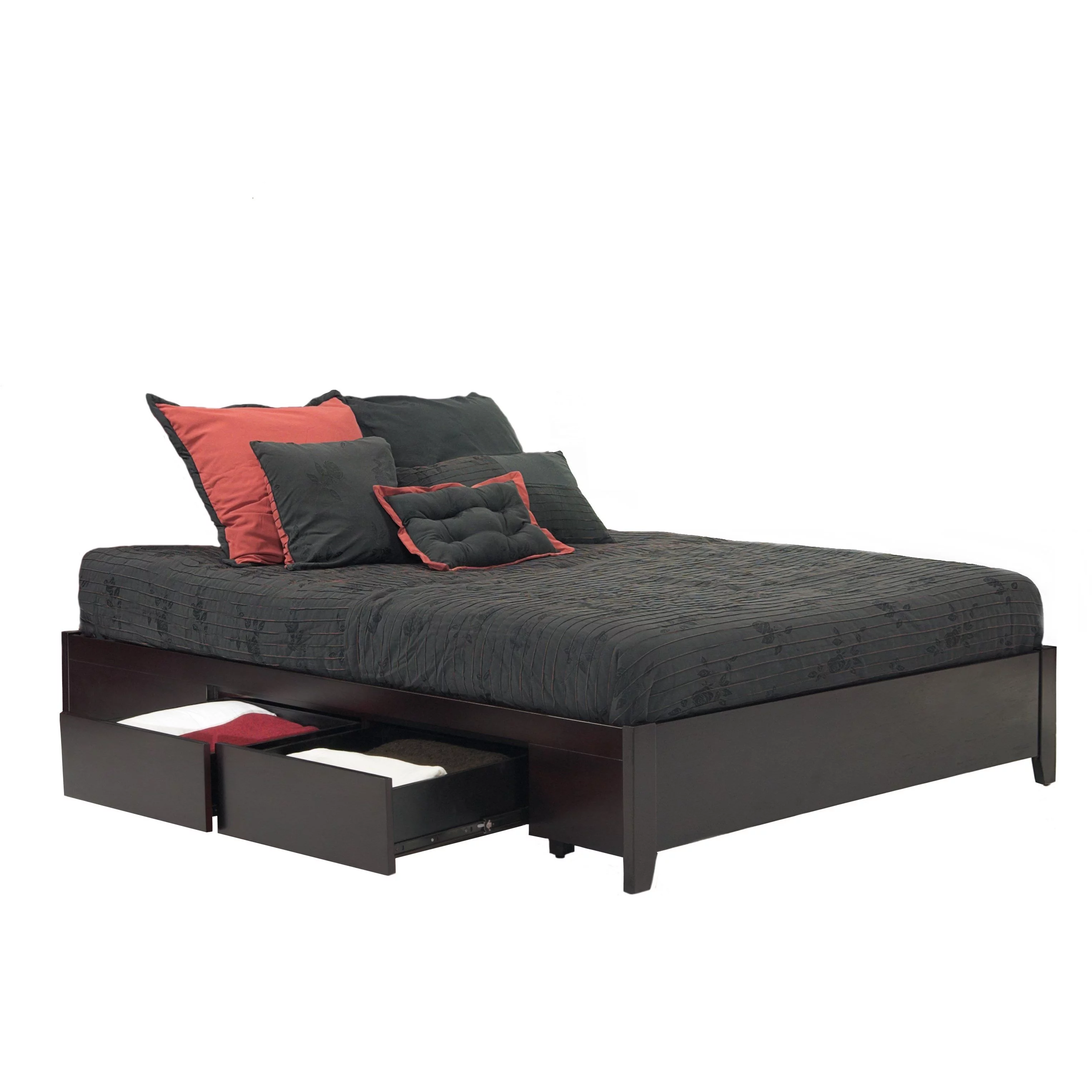 Nilmann Moden Classic Queen Storage Bed in Espresso Mahogany