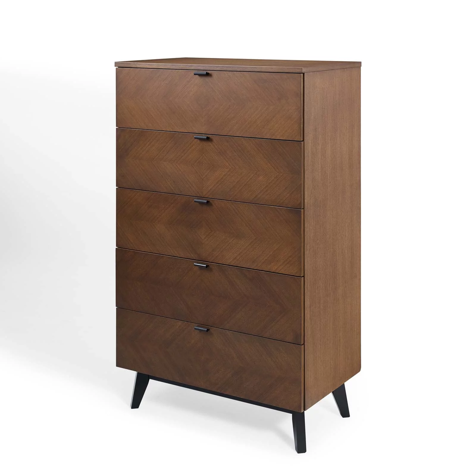 Dresser Drawer Chest Stand, Wood, Brown Walnut, Modern Contemporary Urban Design, Bedroom Master Guest Suite Living Room