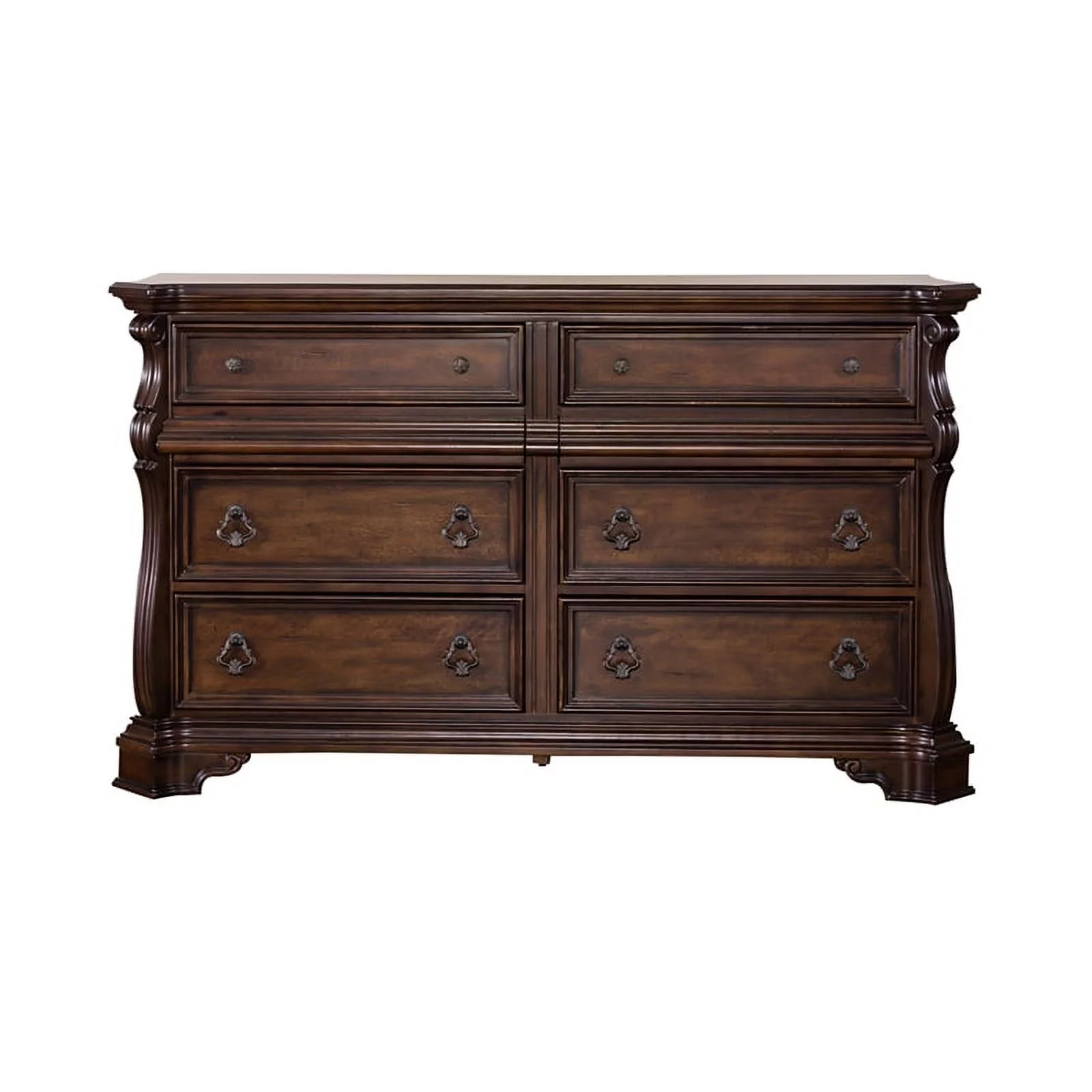 Home Square 2-Piece Set with 8-Drawer Double Dresser & Queen Sleigh Bed
