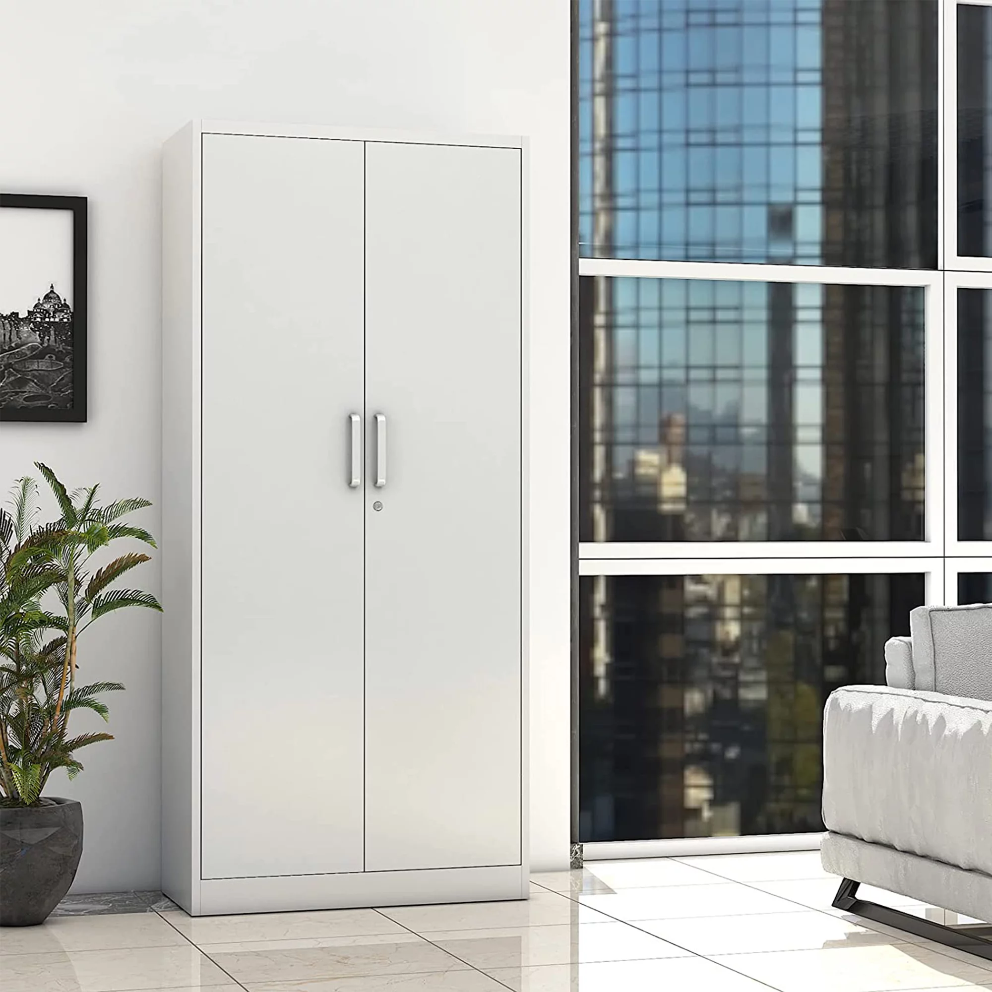 STANI Metal Storage Cabinet with Locking Doors, 72